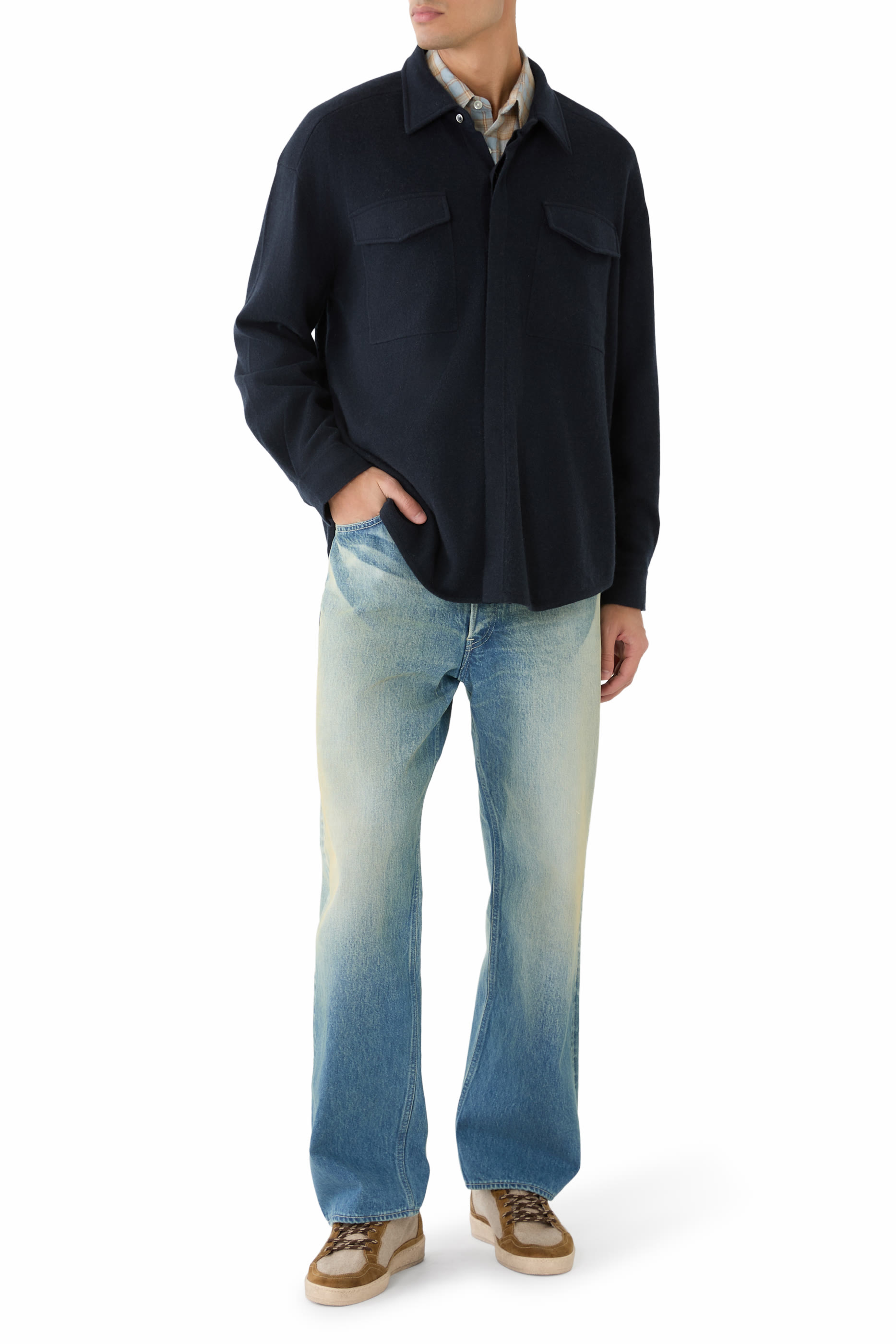  Selvedge Faded Heavy Denim Wide Pants