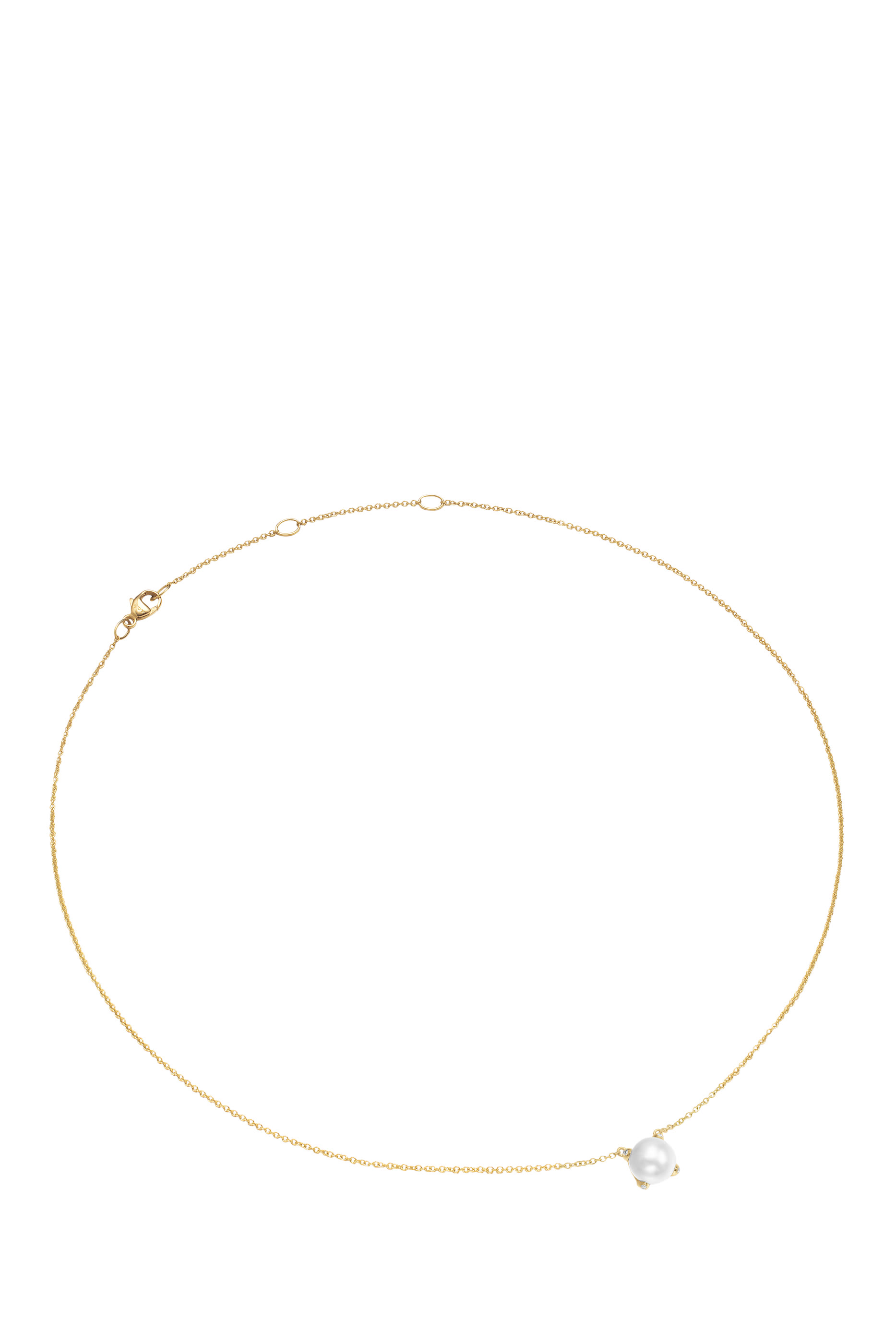 Pearl Classics Necklace, 18k Yellow Gold & Pearl, Diamonds