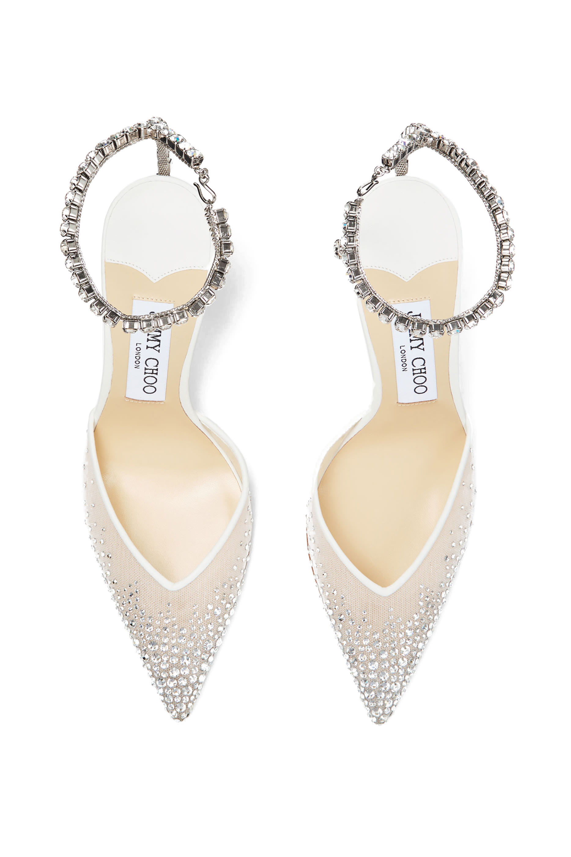 Saeda 100 Satin Pumps with Crystal Embellishment