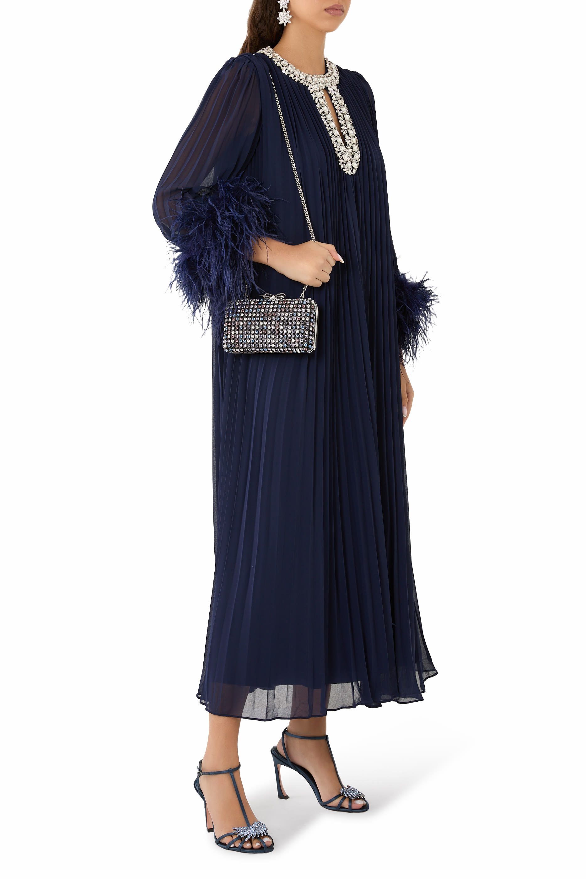 Multi Crystal Chainmail Clutch