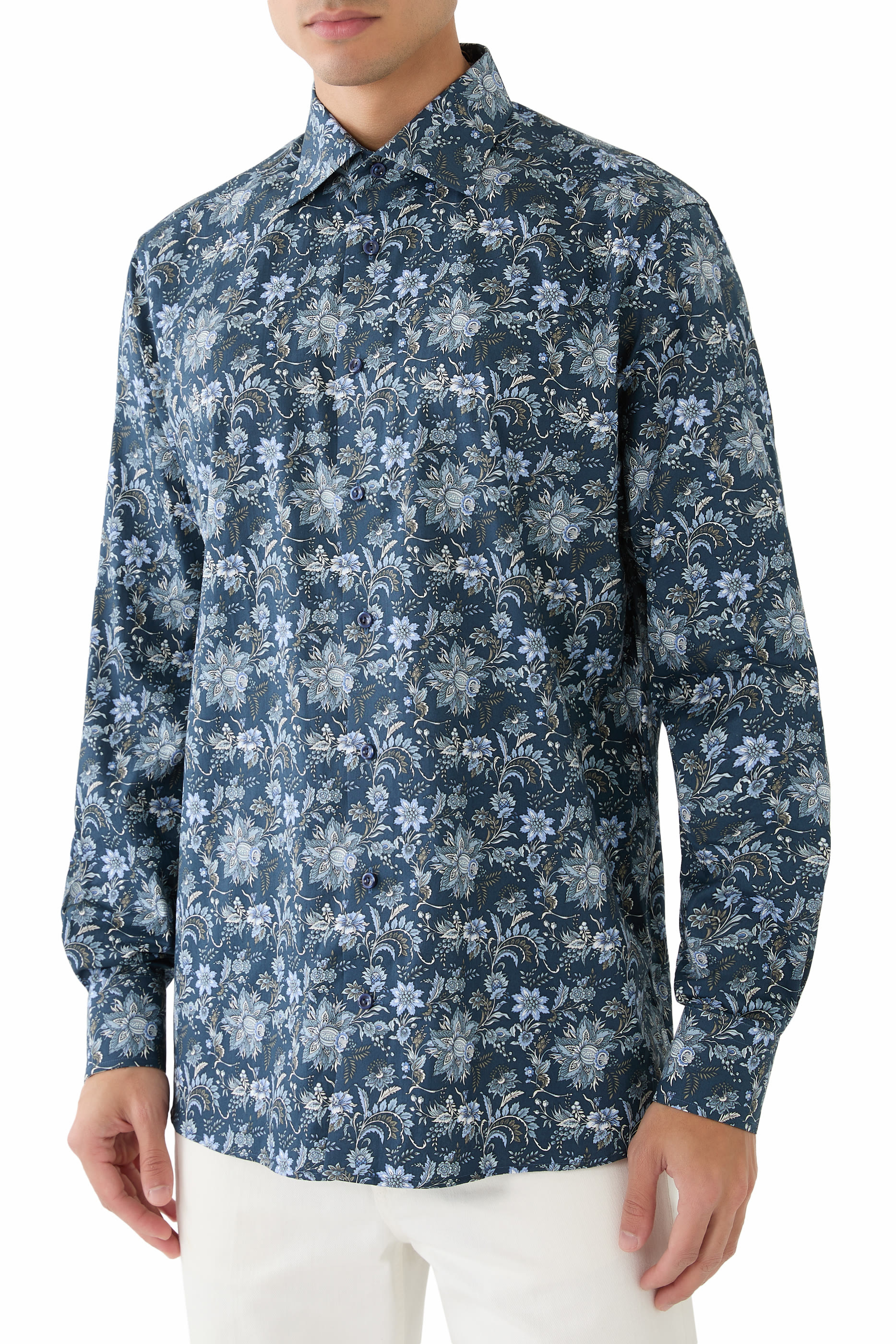Floral Print Signature Twill Shirt