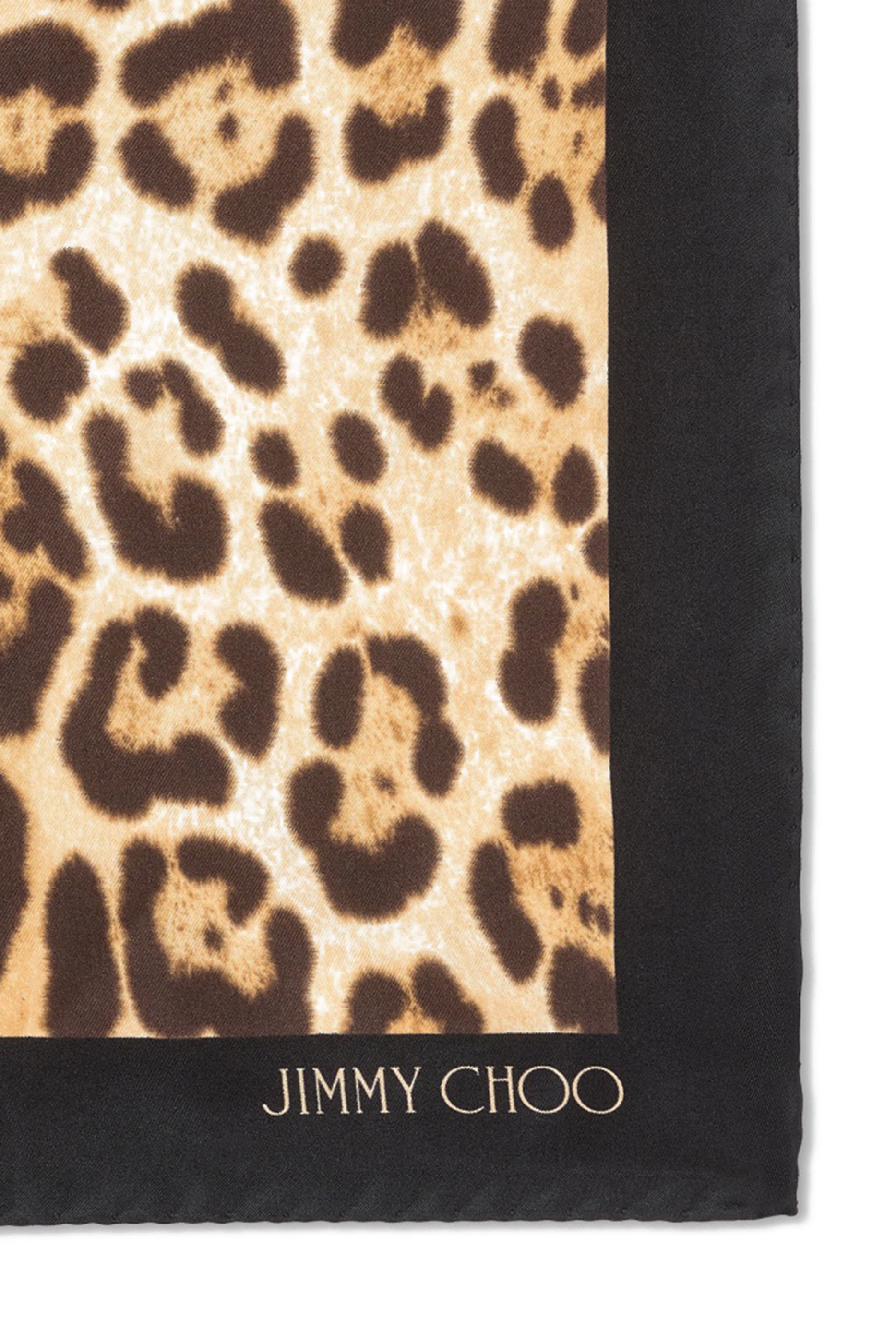 Natural Leopard Print Silk Foulard 