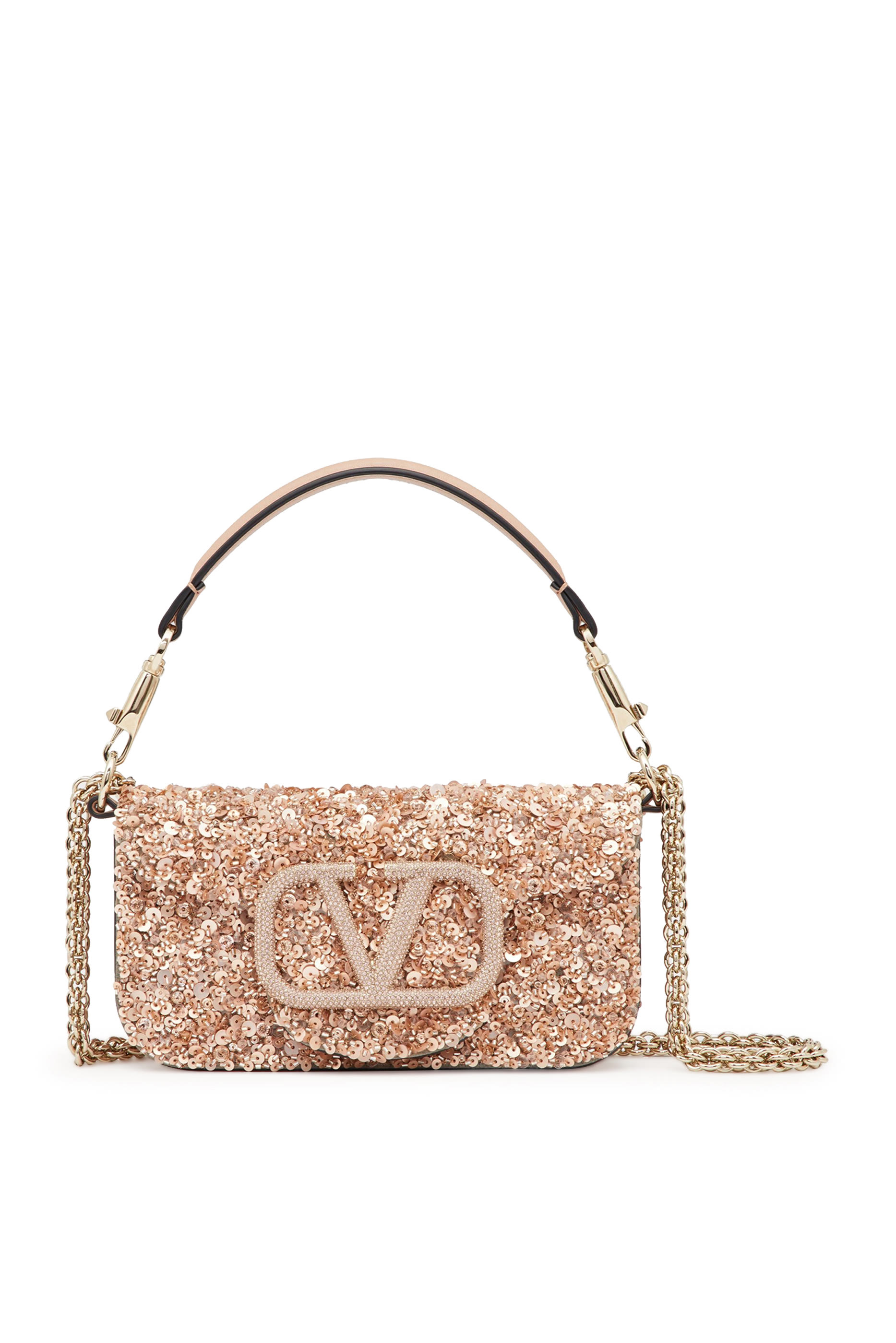 Small Sequin-Encrusted Loc&ograve; Shoulder Bag