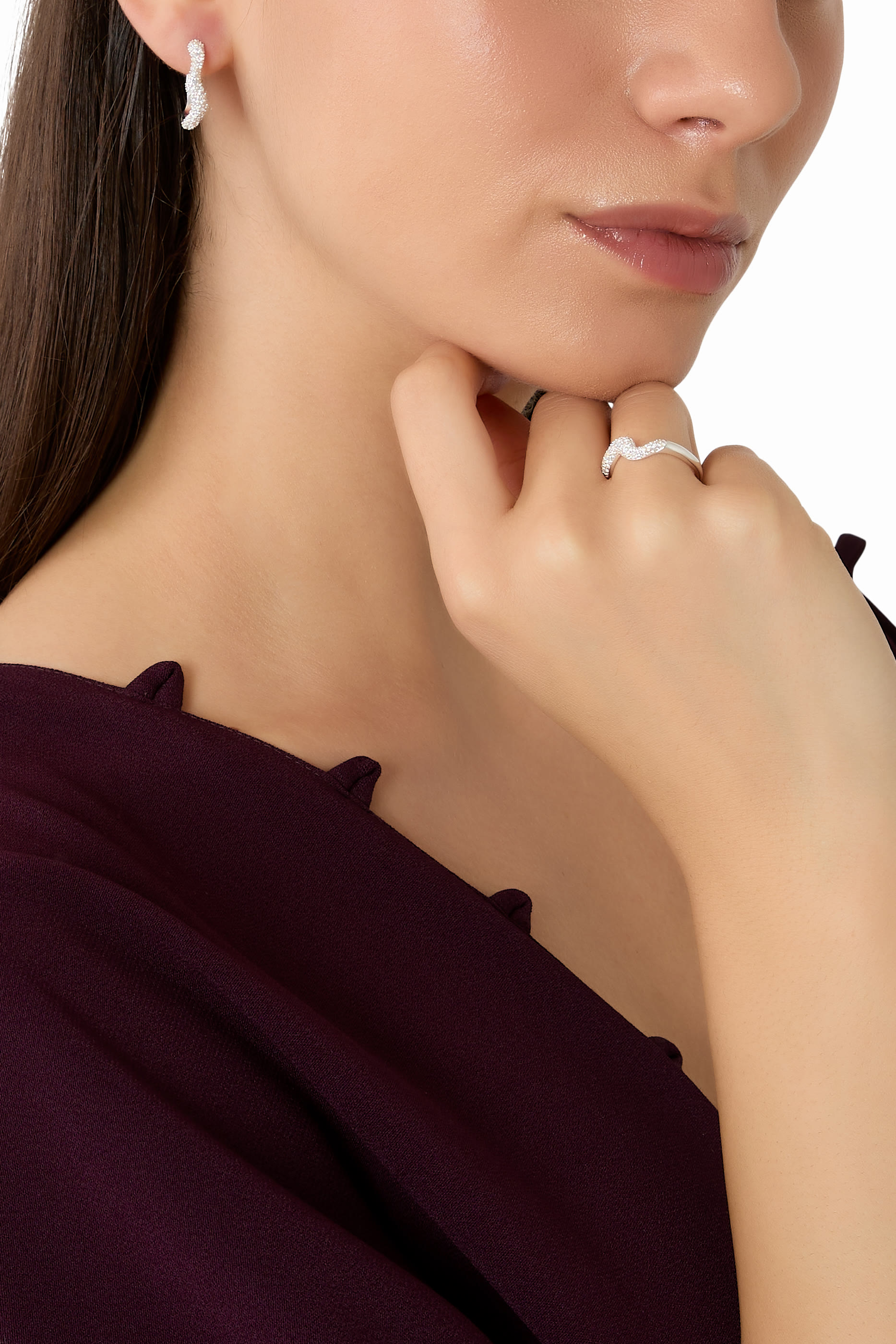 Molten Snow Small Hoop Earrings