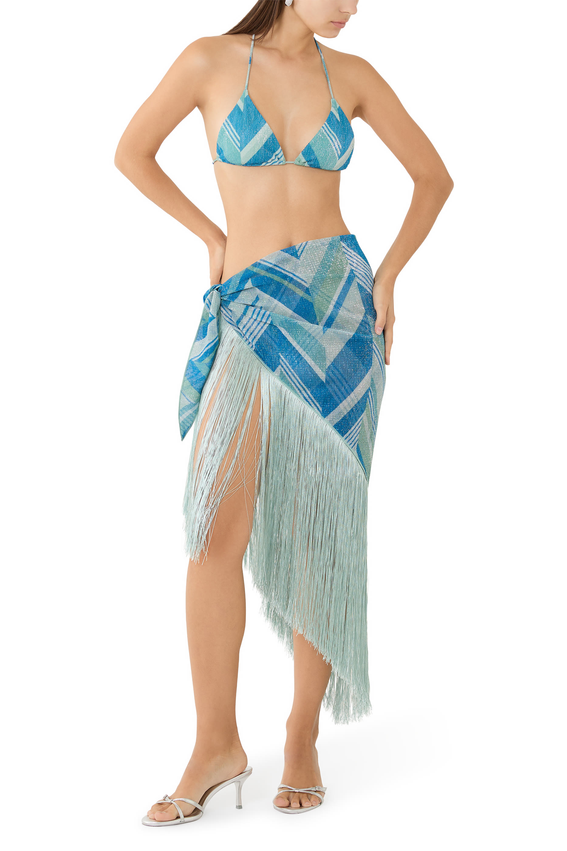  Lurex Chevron Fringe Pareo 