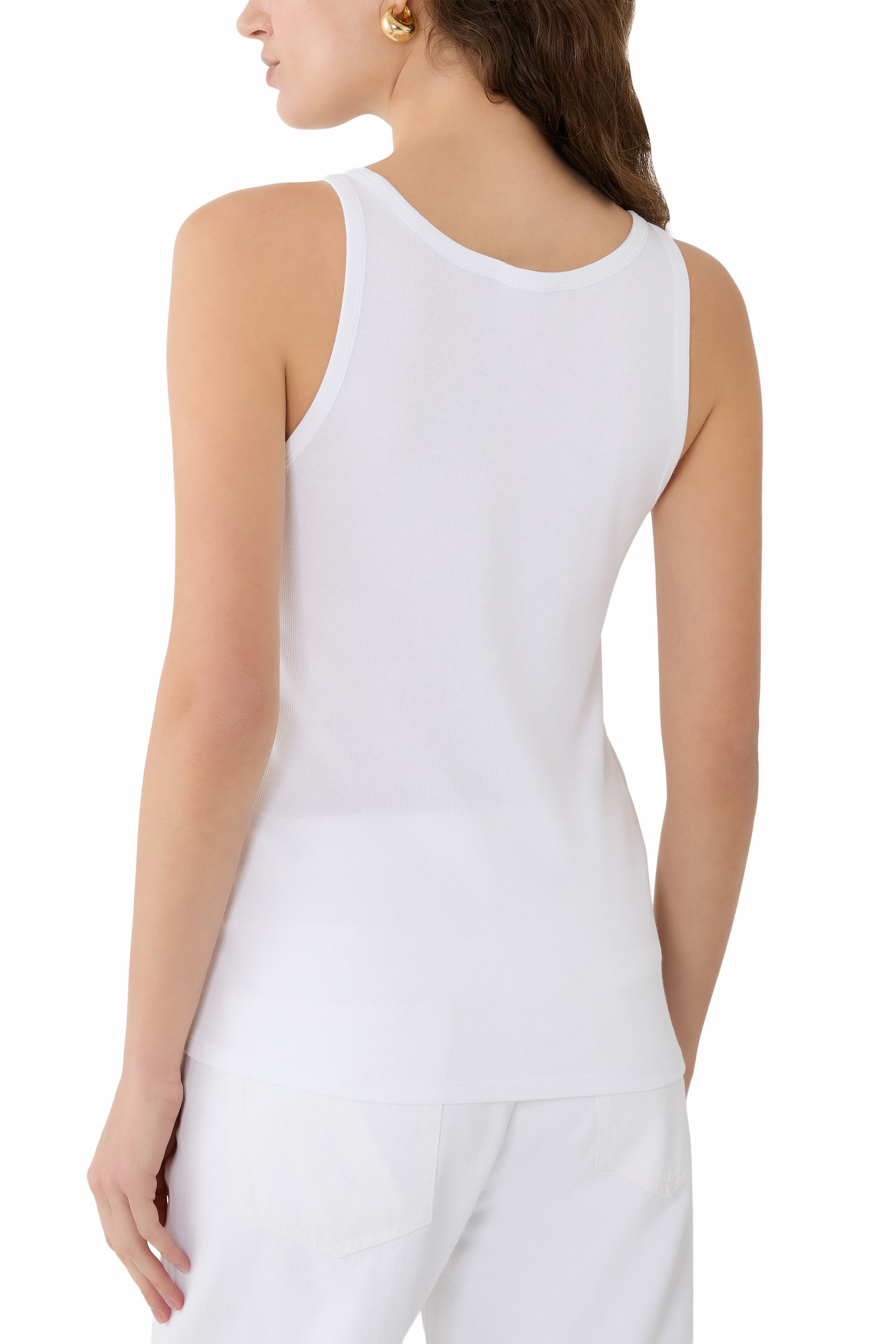 Stretch Rib Scoop Neck Tank
