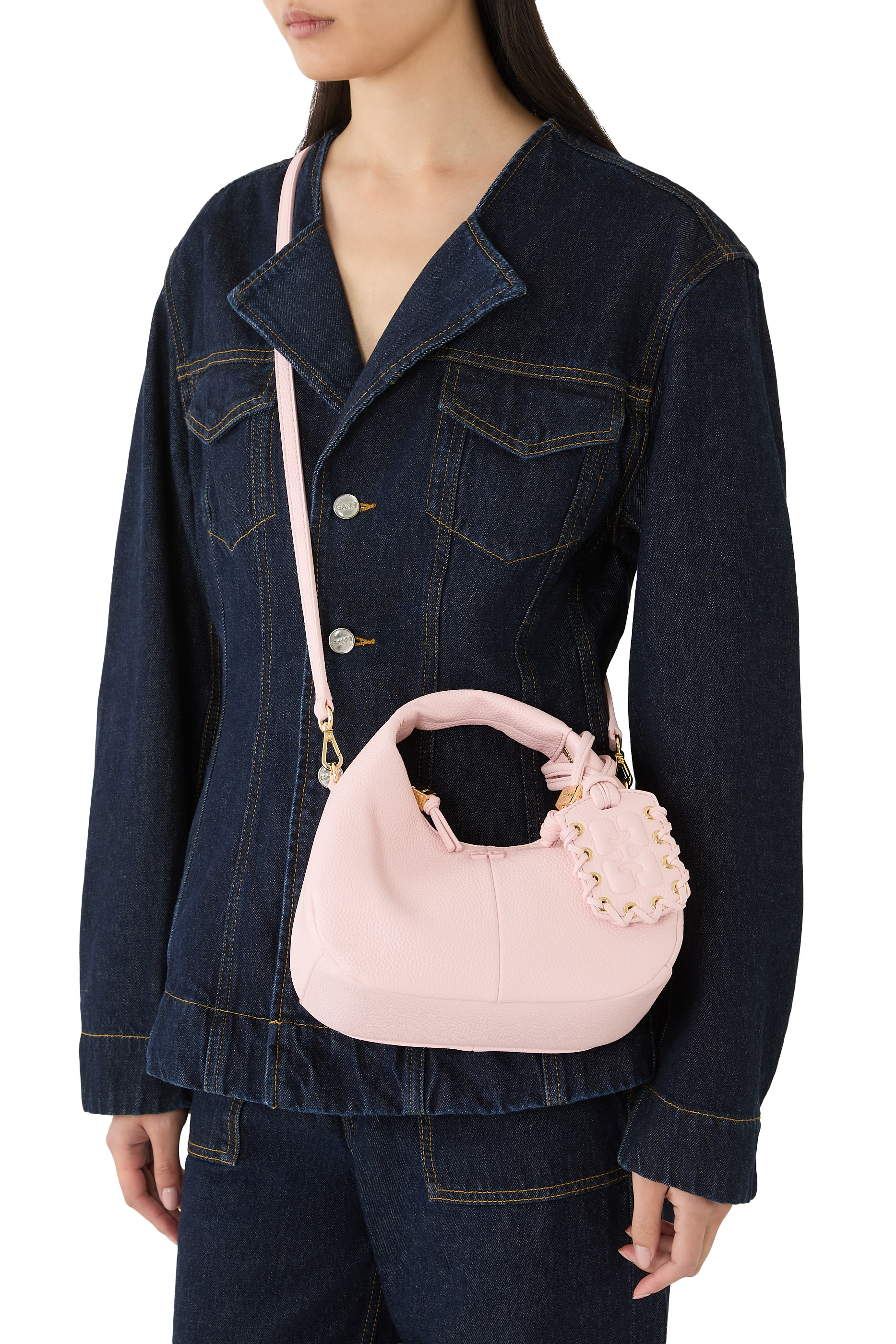 Grained Mini Hobo Bag