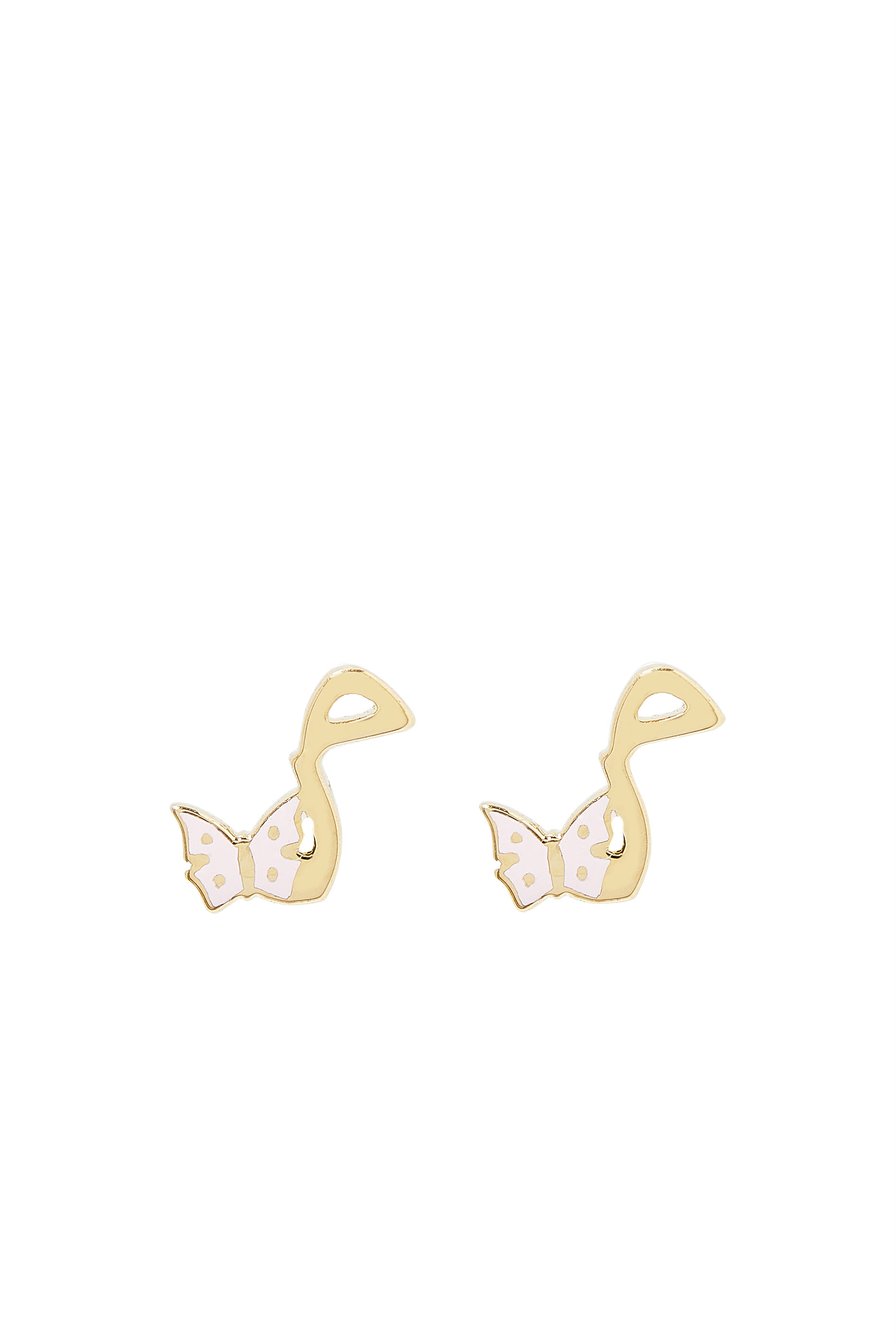 Kids Tiny Bling Butterfly Earring, 18K Yellow Gold & Enamel