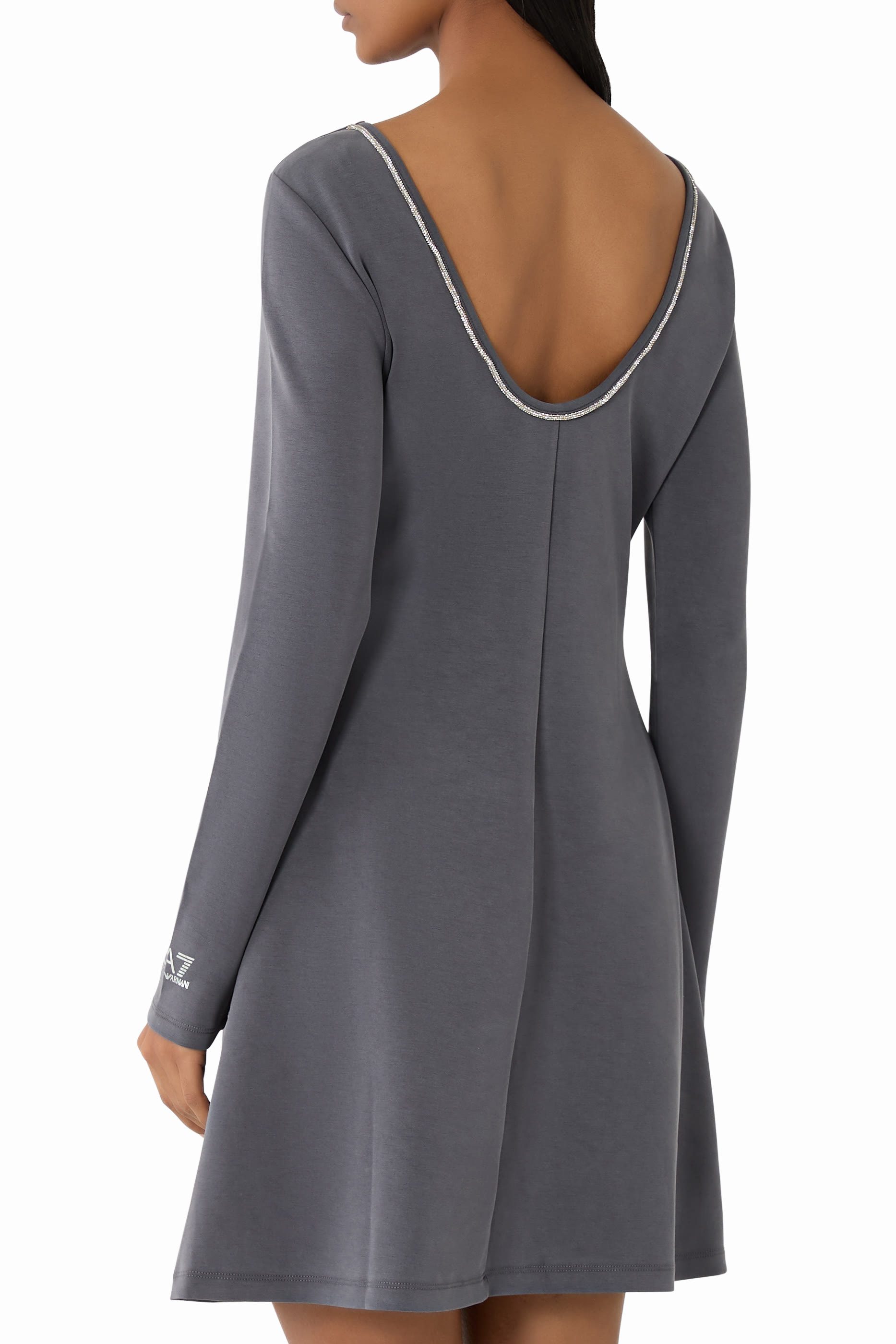  EA7 Long Sleeves Skater Dress