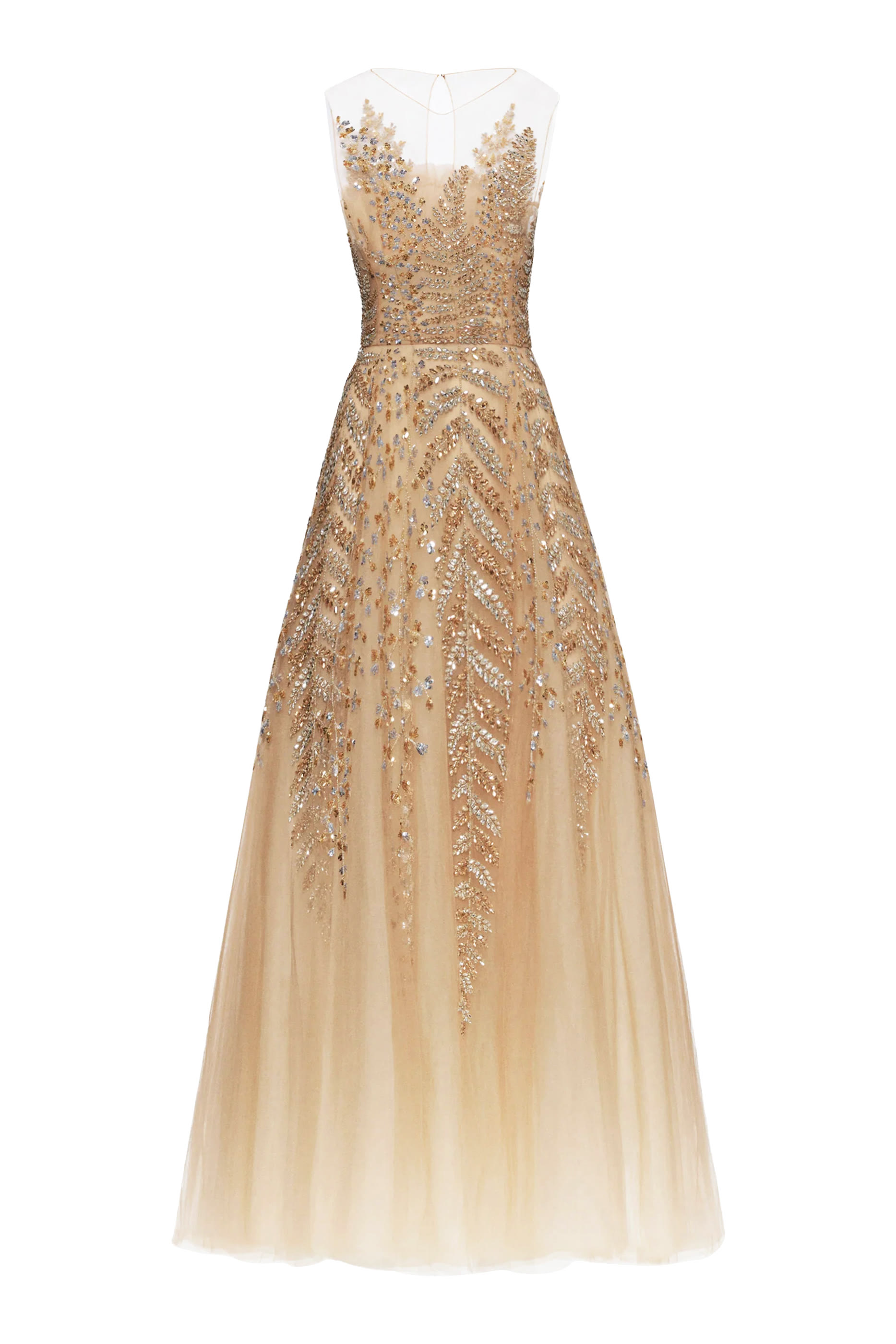  Fern Embroidered Illusion Cocktail Dress 