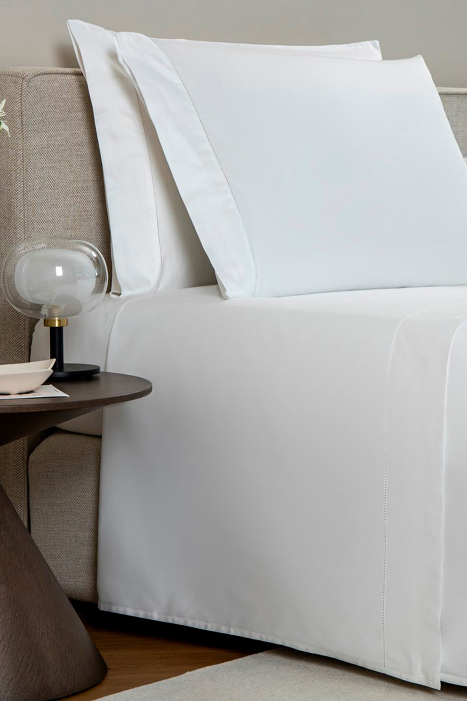 Single Ajour Bianco Flat Sheet