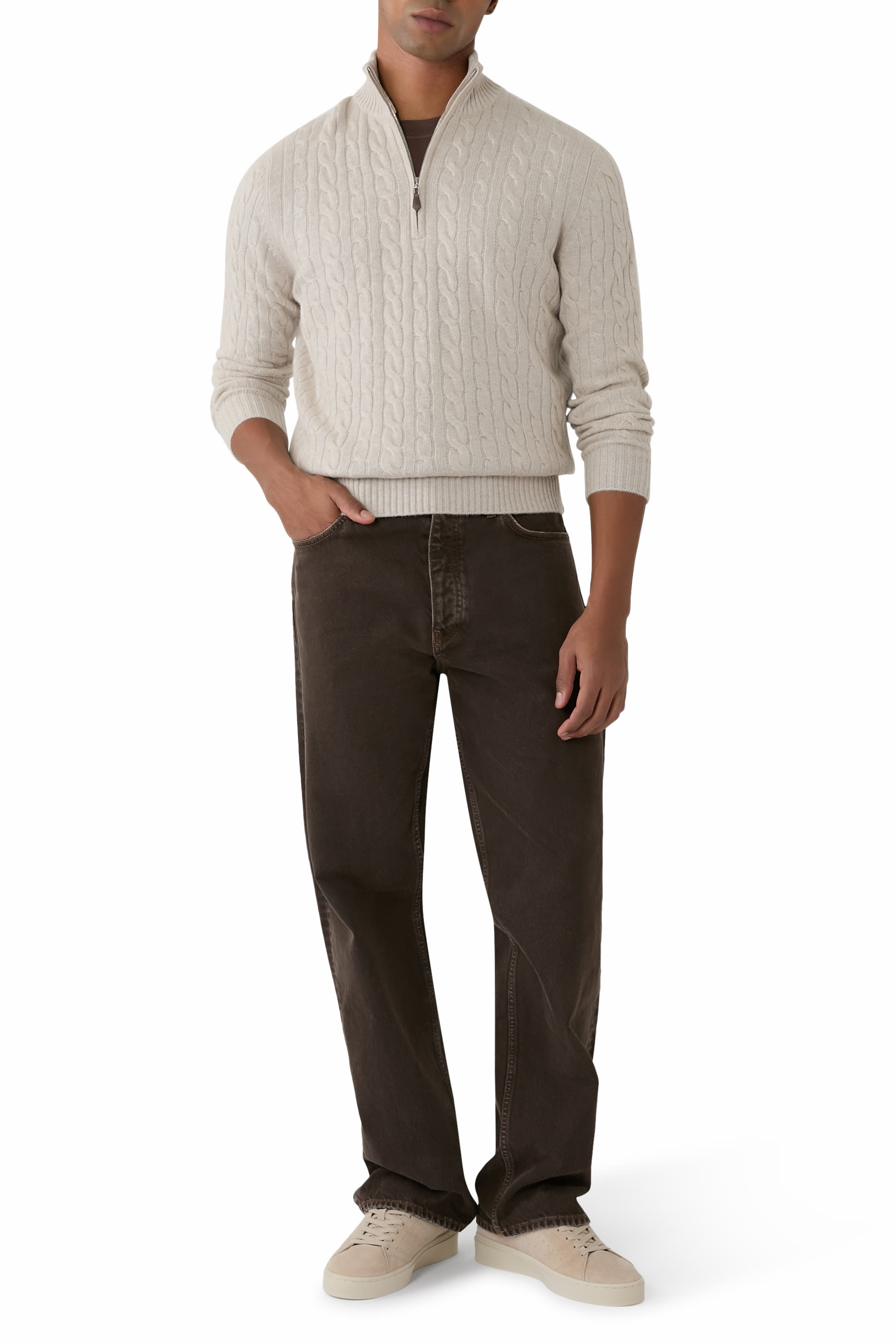 Thames Cashmere Half-Zip Sweater