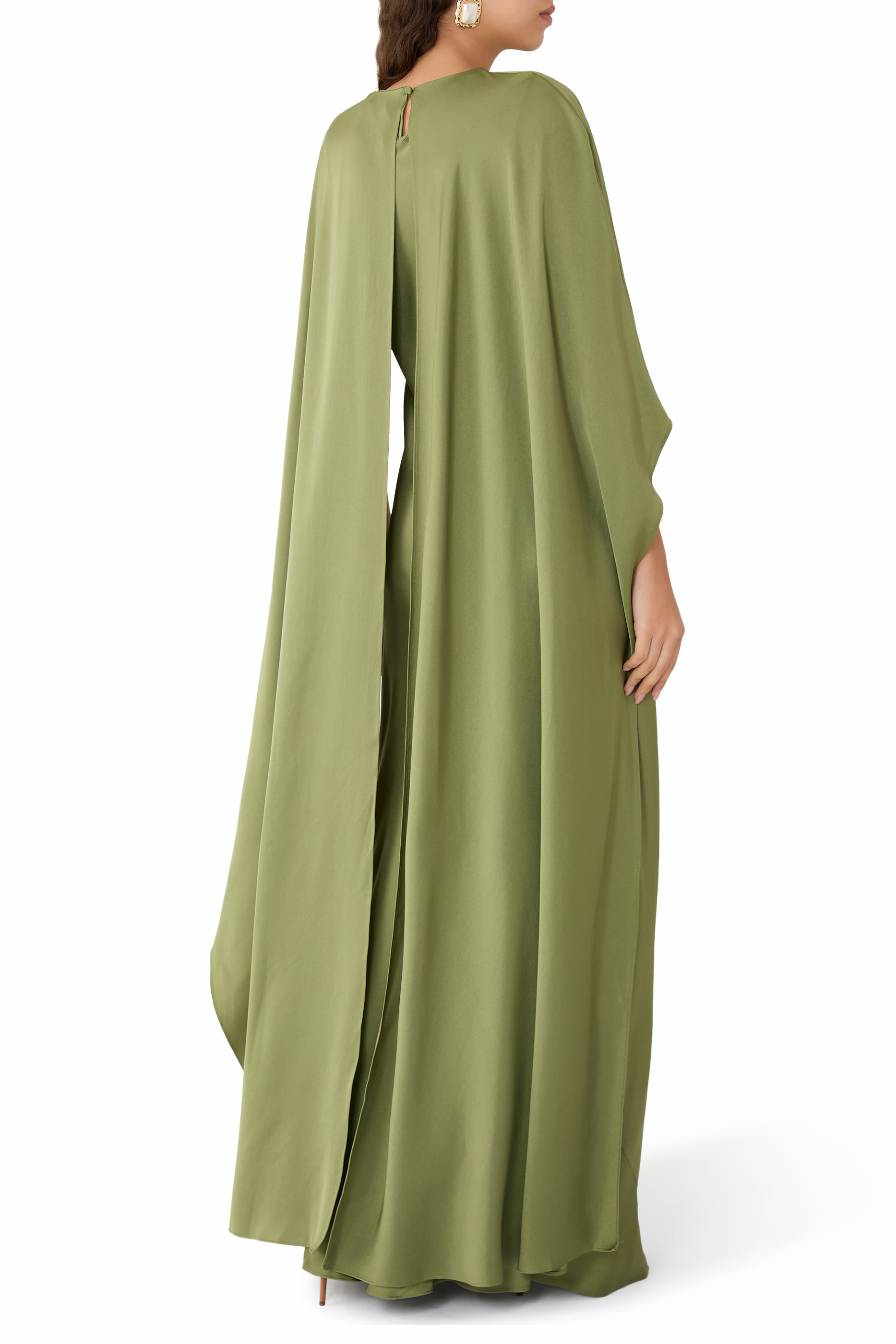 Izel Satin Cape Gown