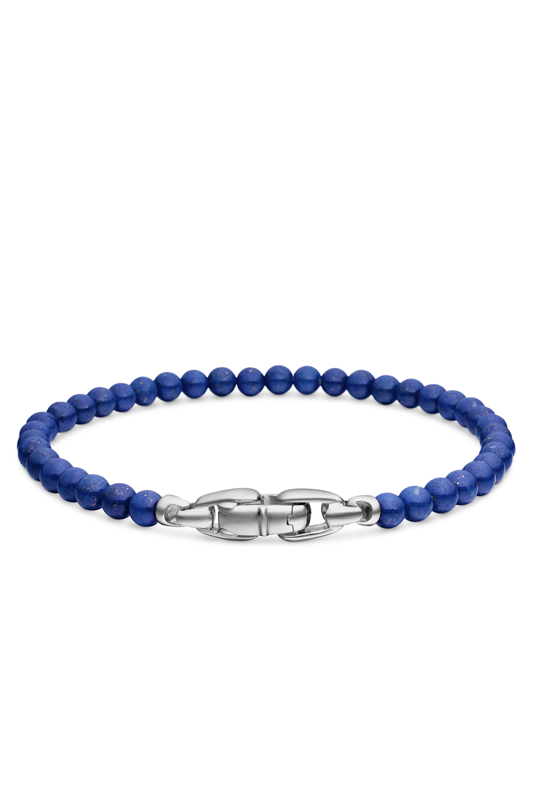 Spiritual Beads Bracelet, Sterling Silver & Lapis Lazuli