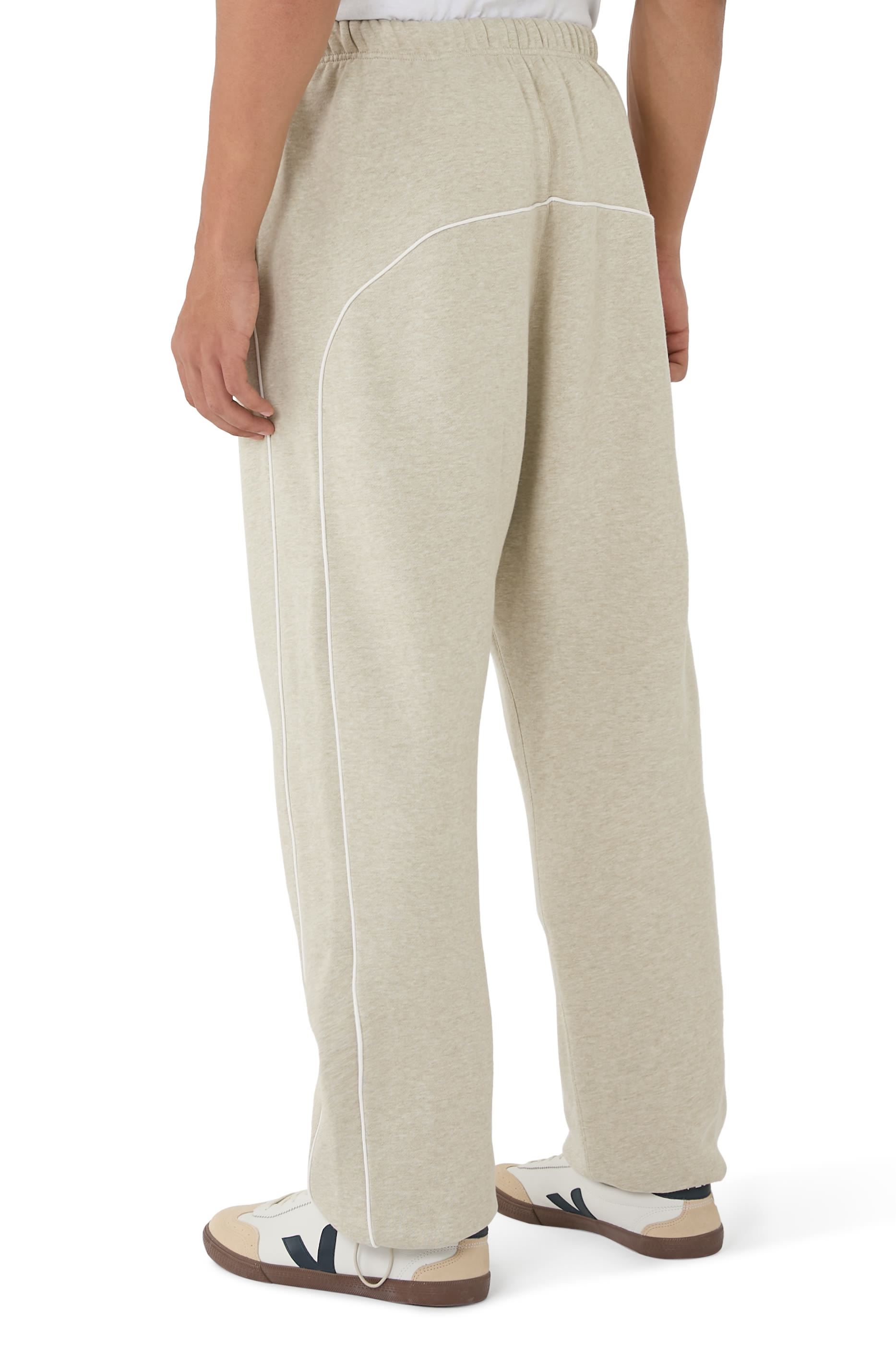 Relaxed Fleece Sweatpants with Piping