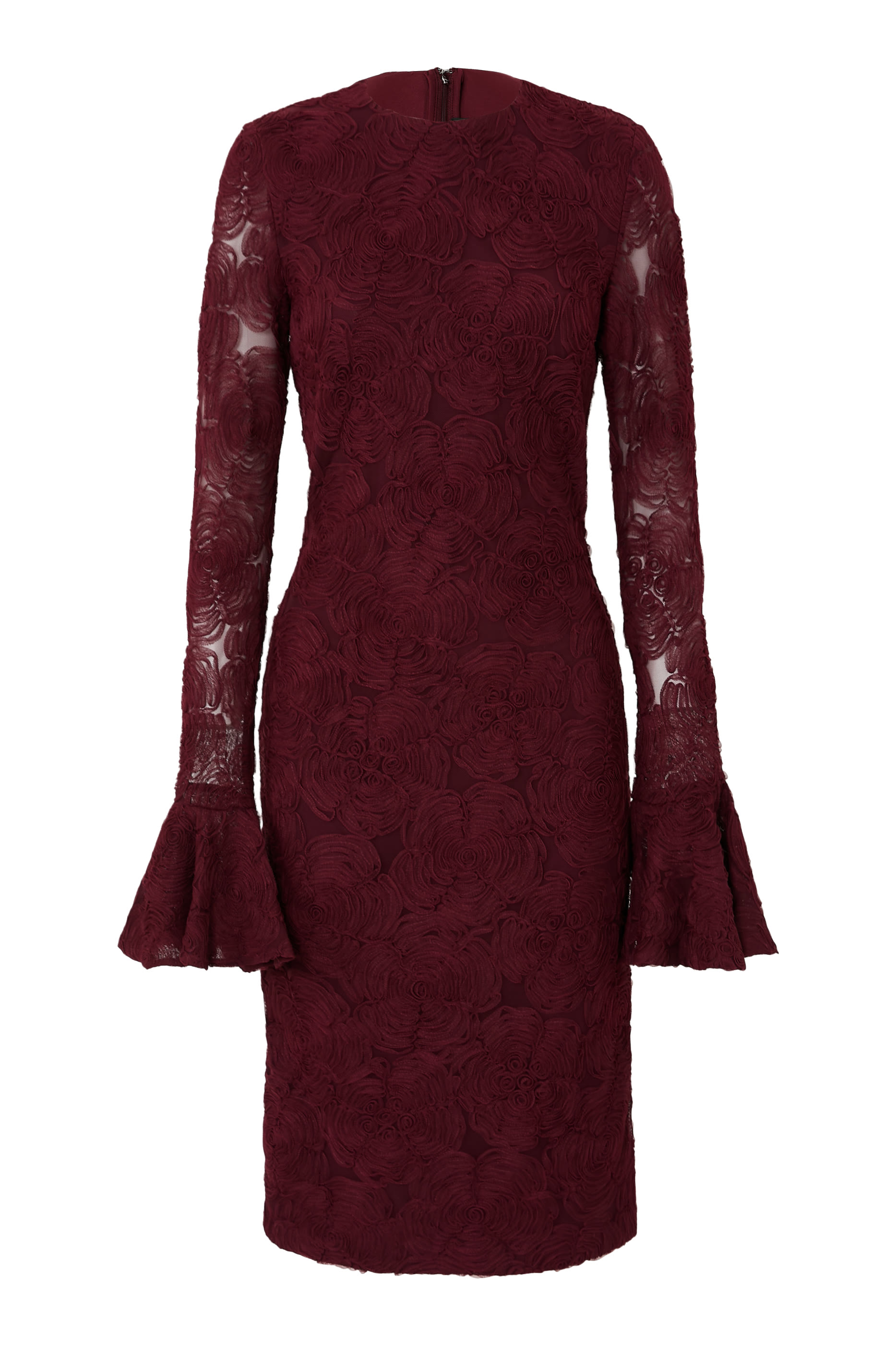 Mesh Ruffle Midi Dress