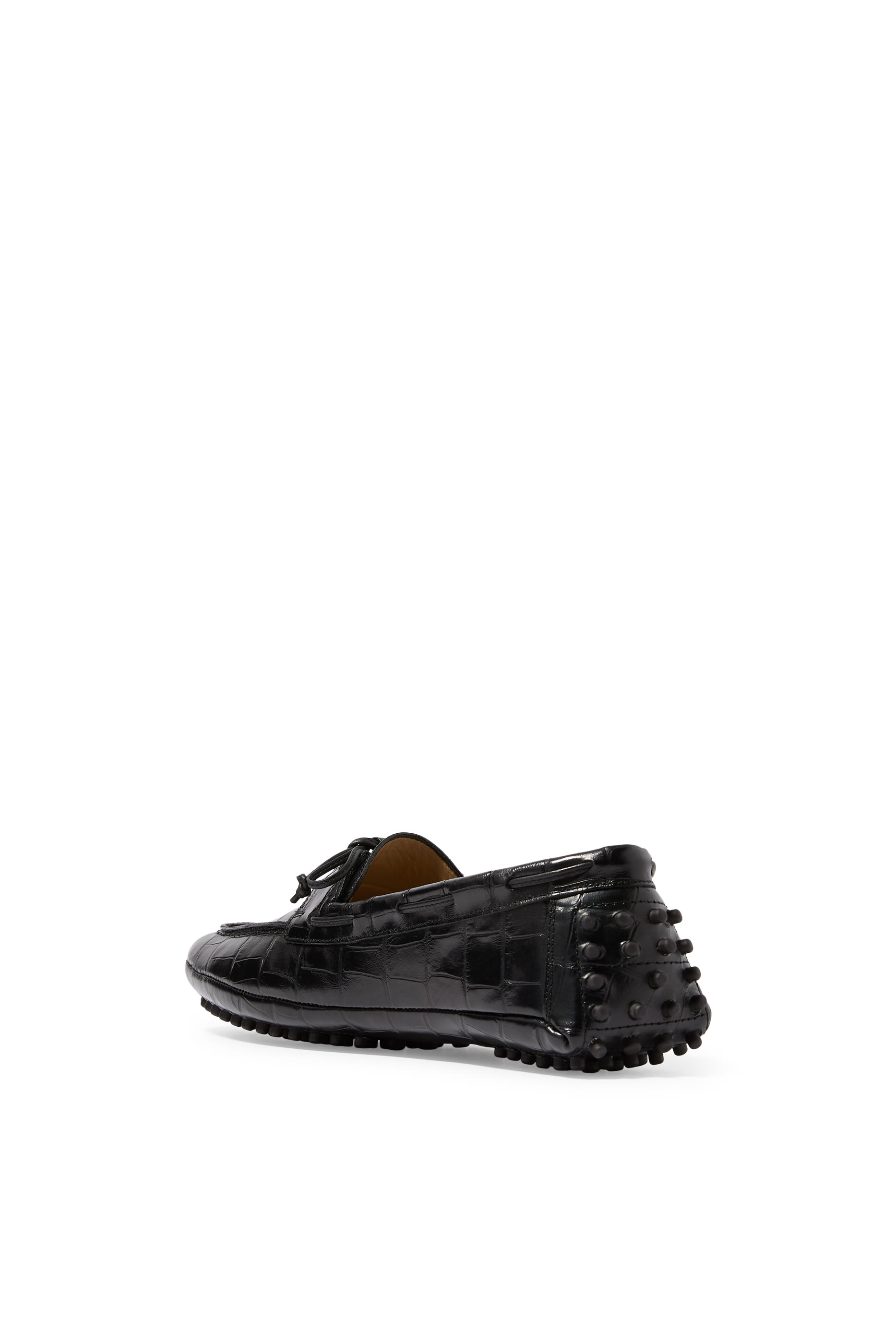 Croc-Embossed Driver Moccasins