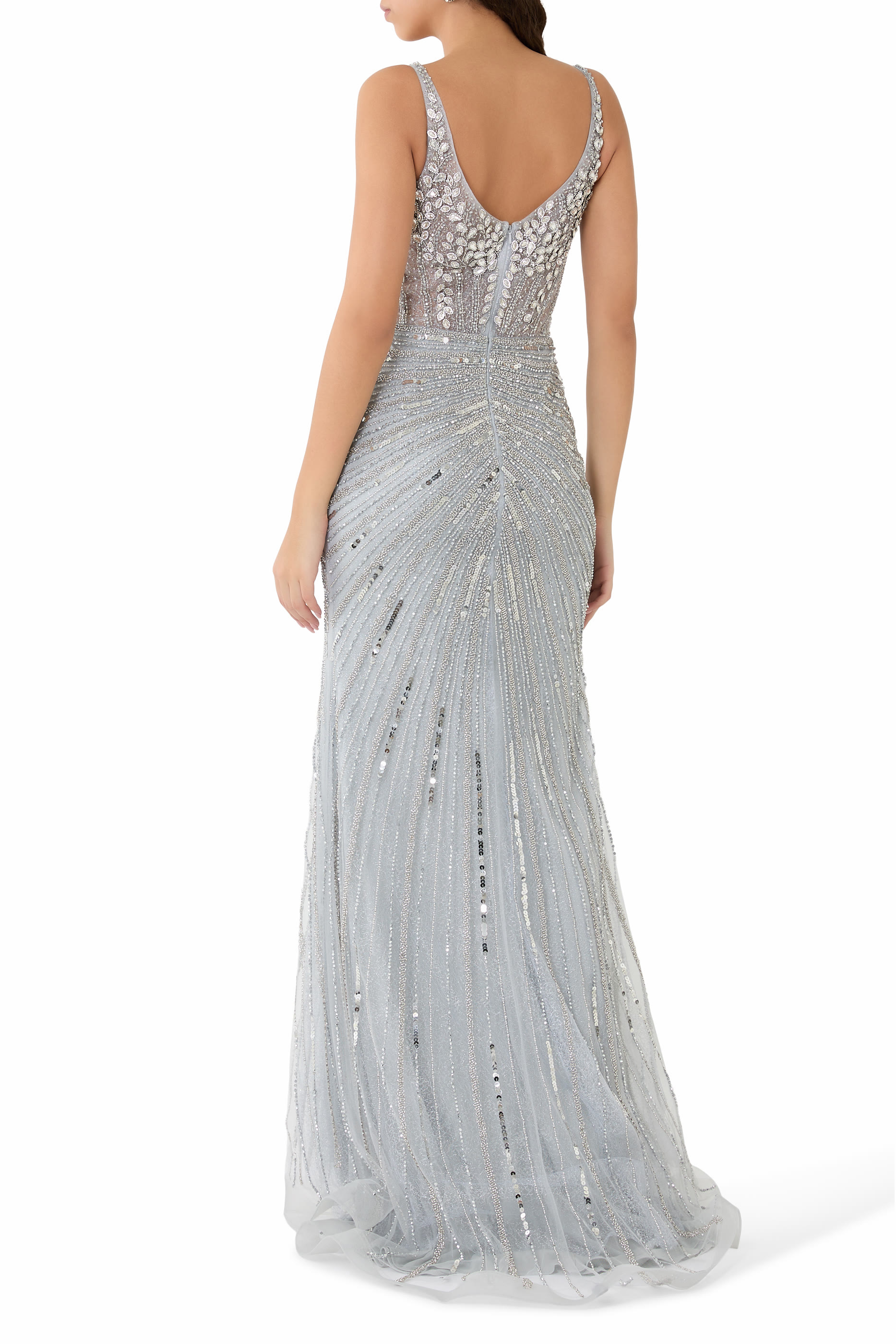 Beaded Sleeveless Gown