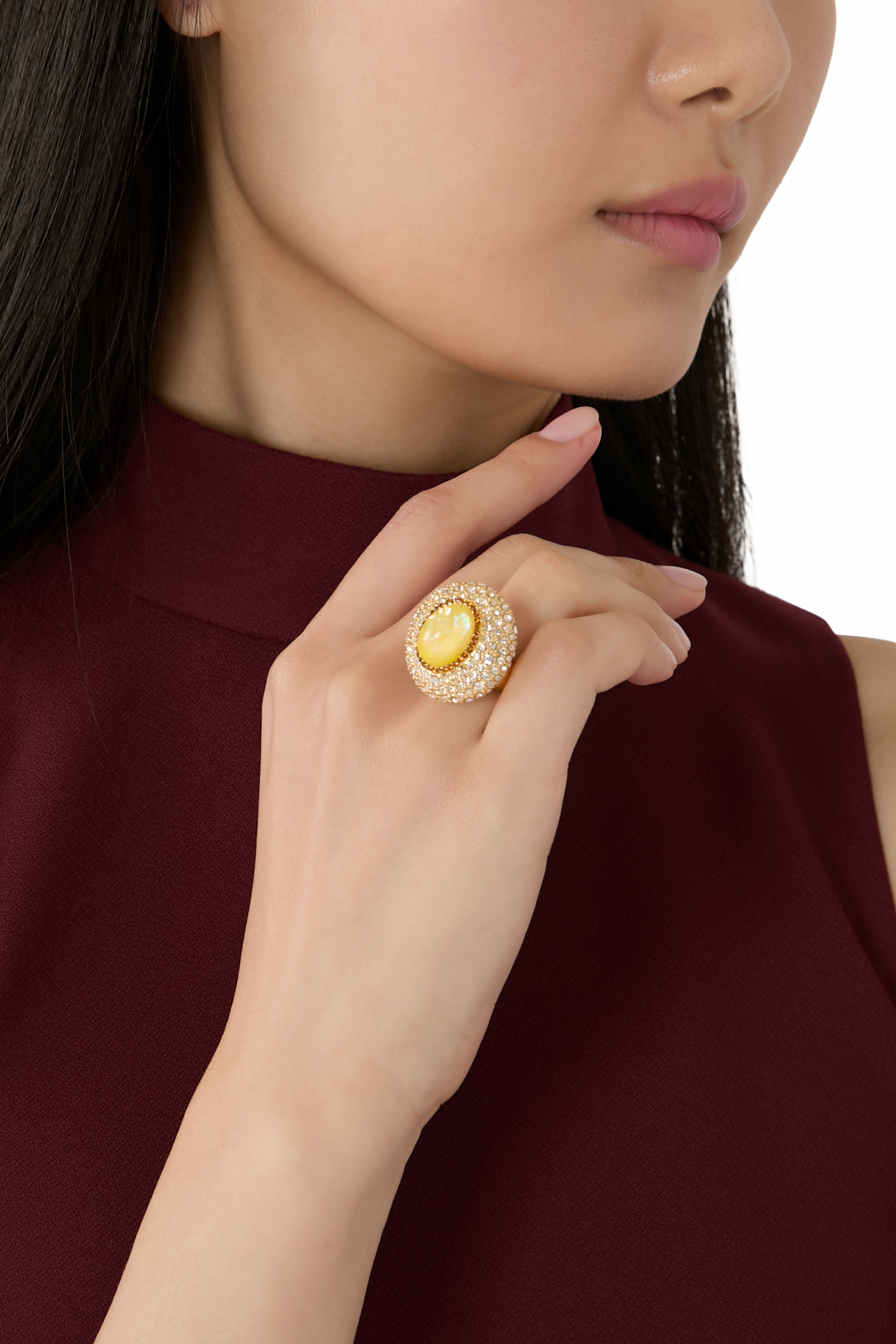 Pave Belgravia Ring, Brass