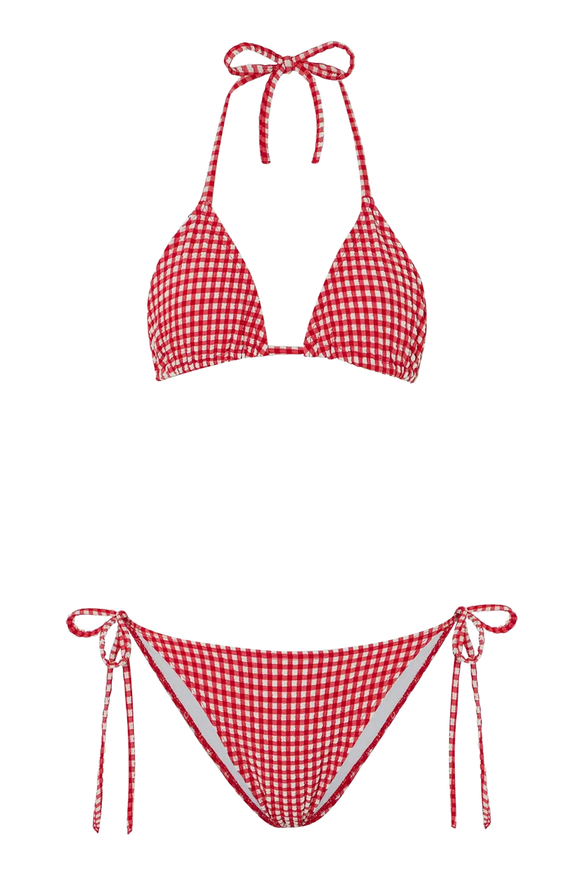 Gingham Seersucker Sabrina Bikini