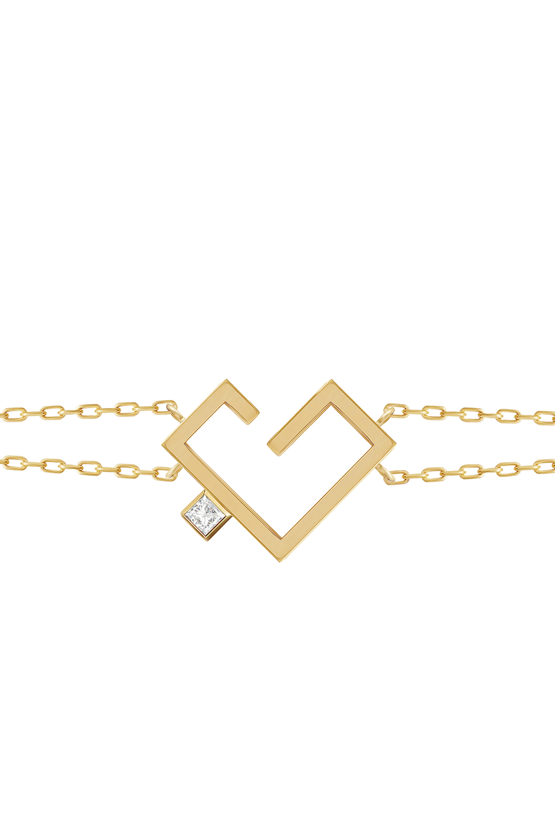 Hubb Small Bracelet, 18k Yellow Gold & Diamond