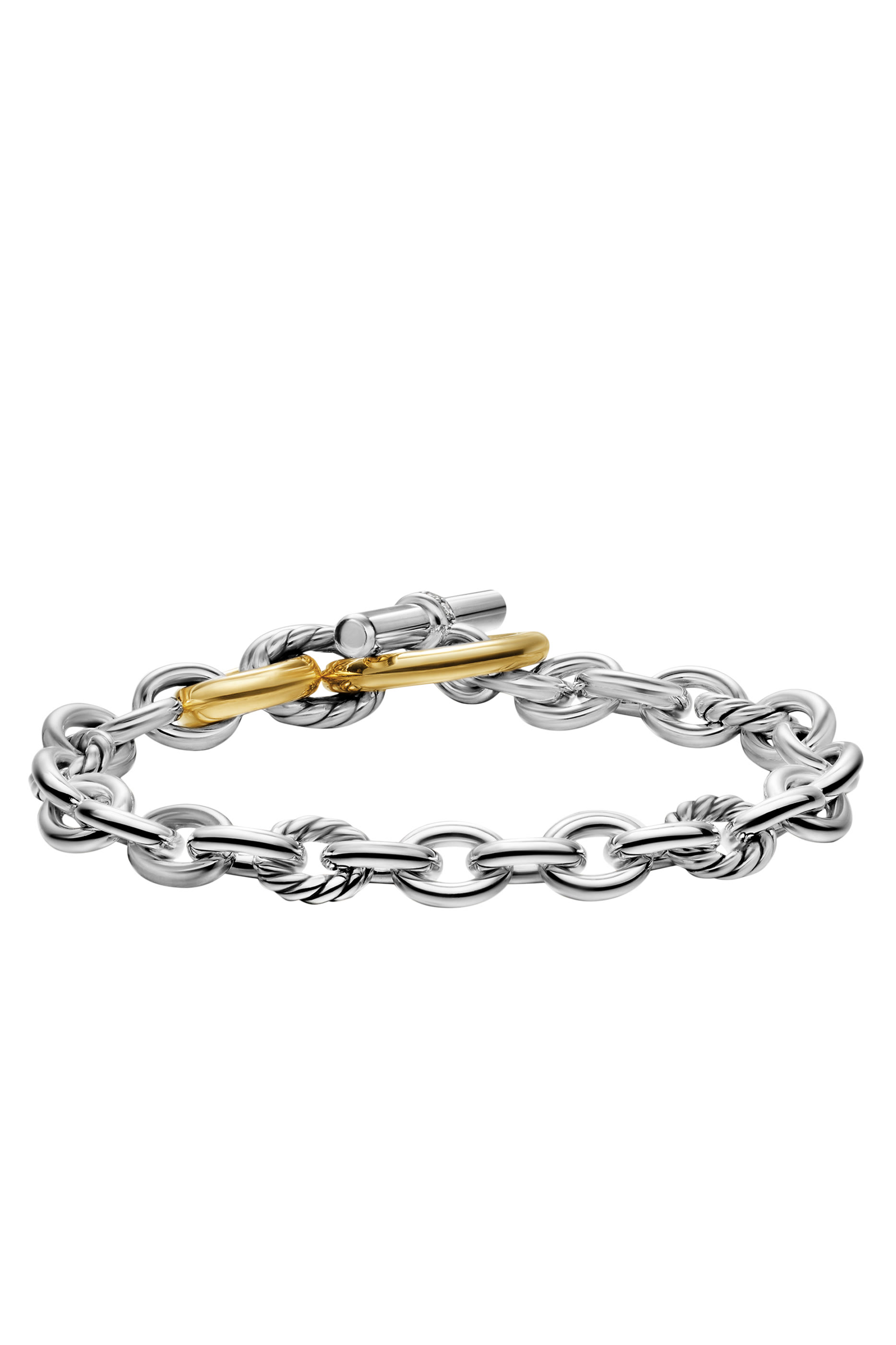 DY Mercer&reg; Toggle Chain Bracelet,  Sterling Silver with 18K Yellow Gold & Diamonds