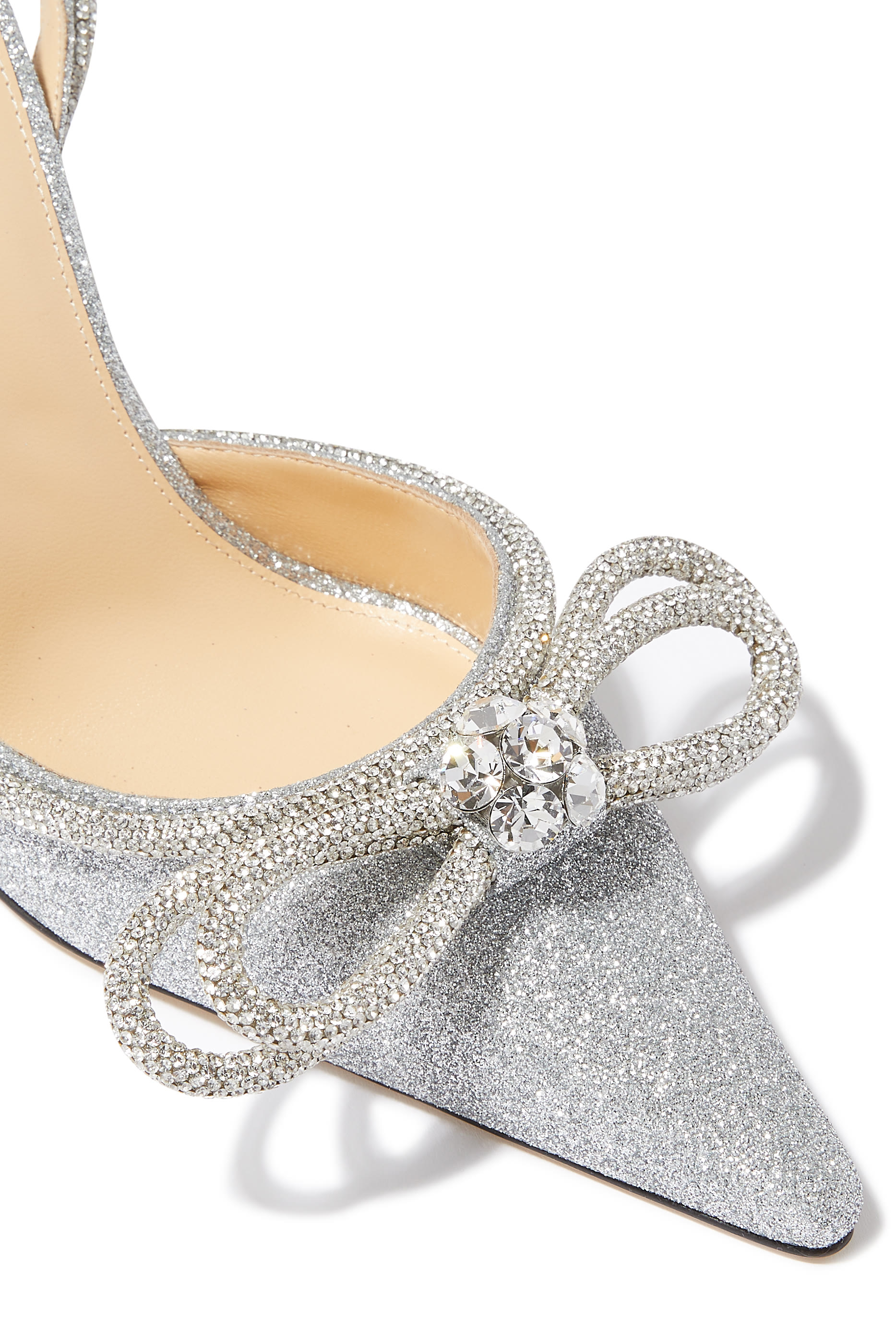 Double Bow 105 Glitter Pumps