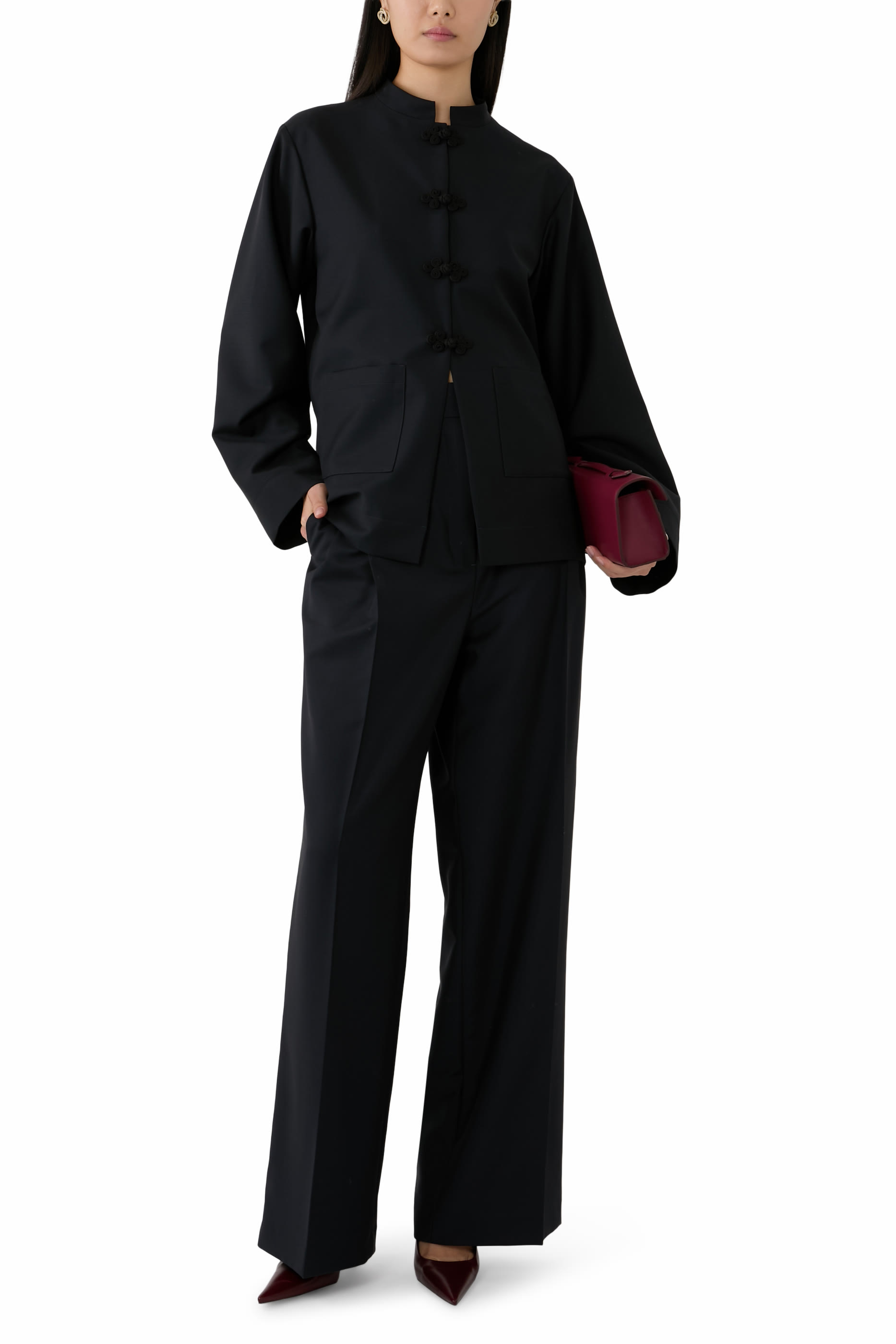  Mid-Waist Tailored Trousers