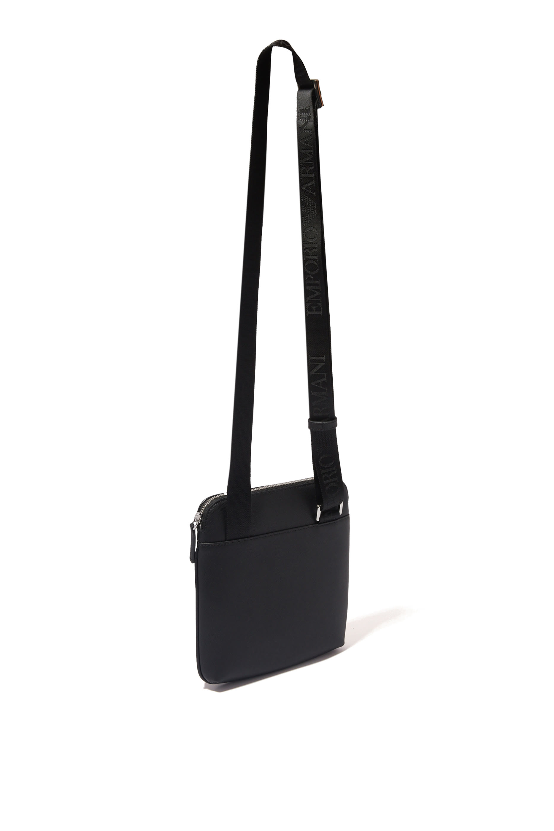  ASV Regenerated Saffiano Leather Flat Shoulder Bag with Eagle Plate