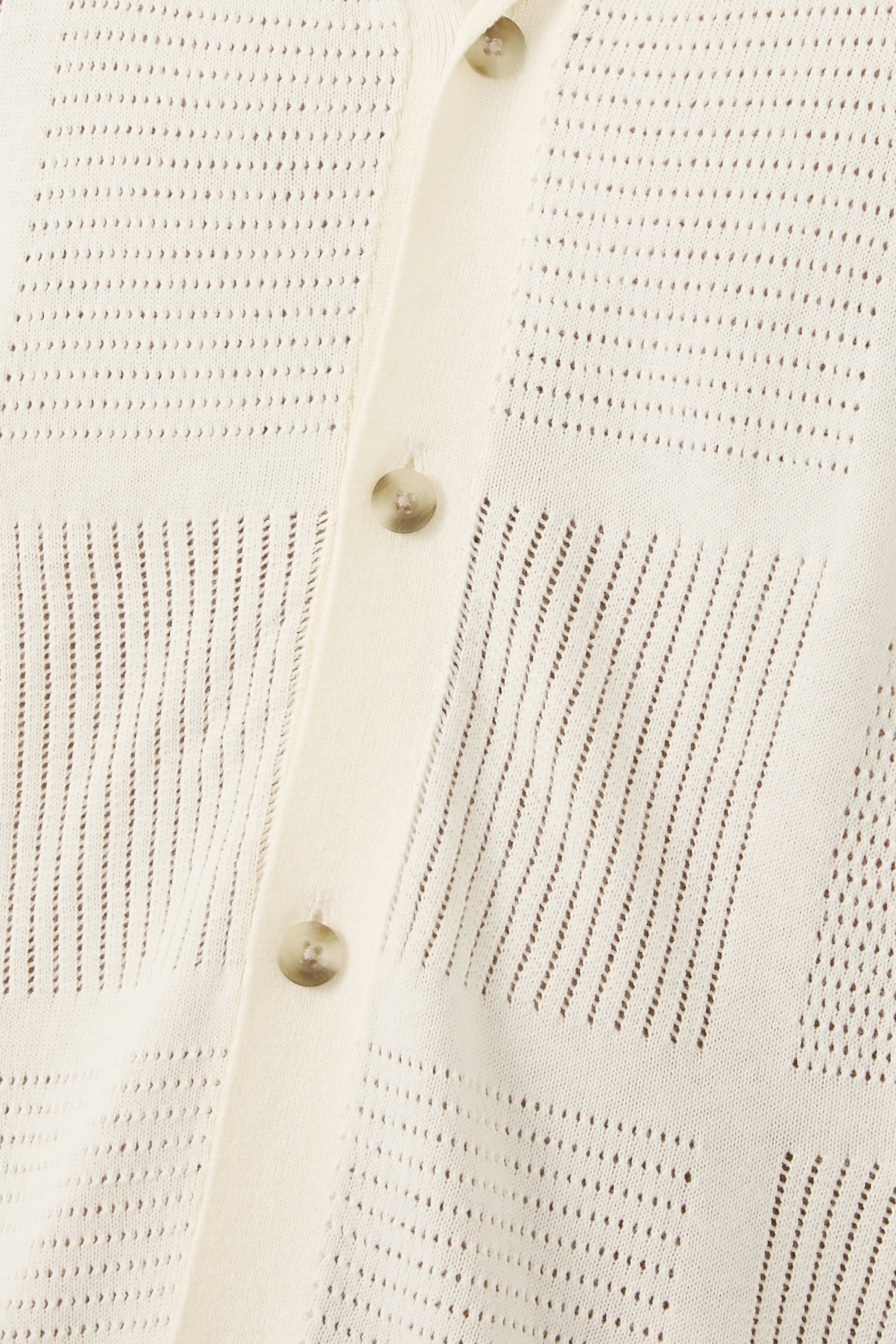 Patchwork Pointelle Short Sleeves Shirt