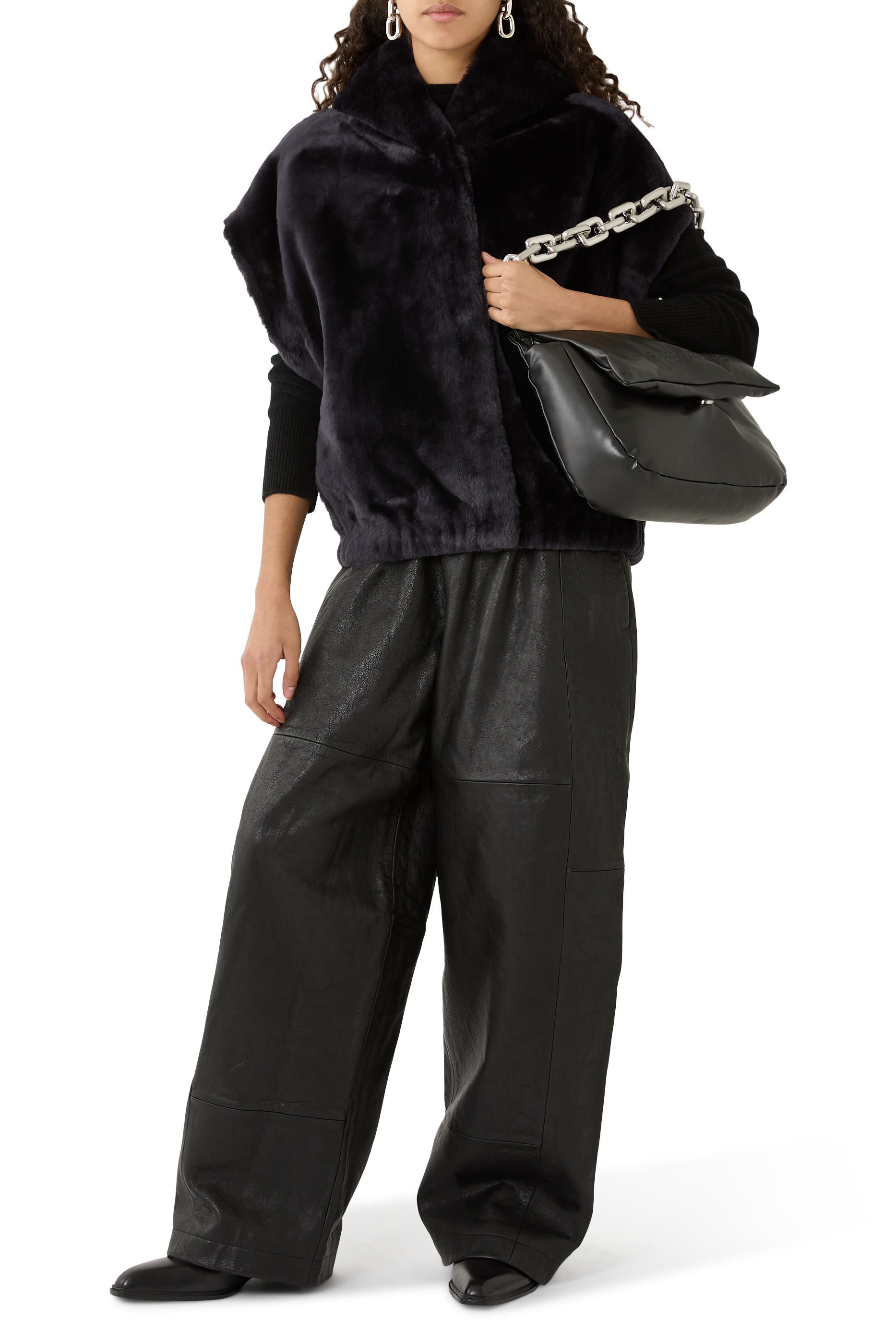 Worn Moto Leather Sweatpants