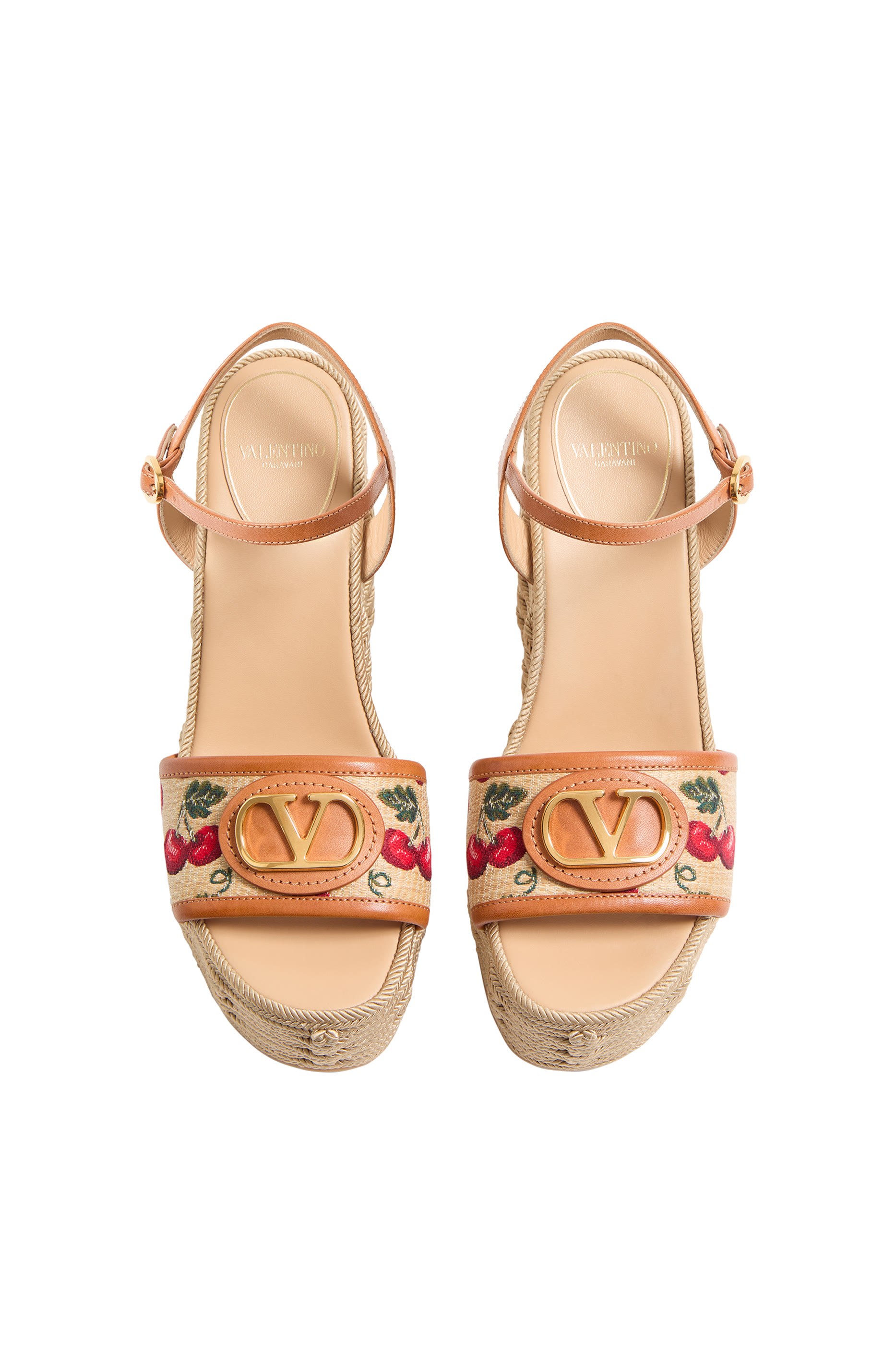 VLogo Signature Cherryfic Pattern 120 Wedge Sandals