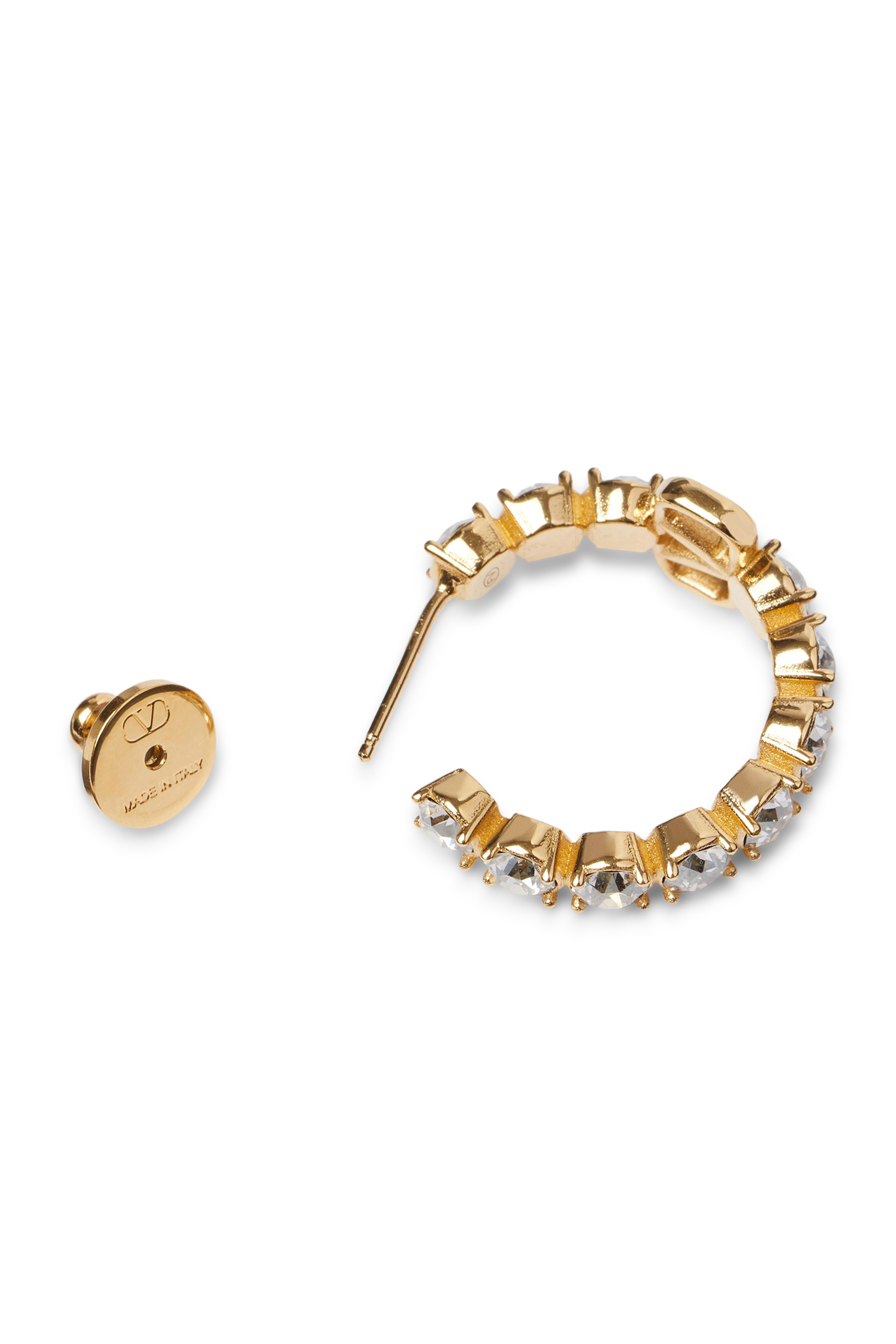 VLogo Signature Crystal Half Hoop Earrings