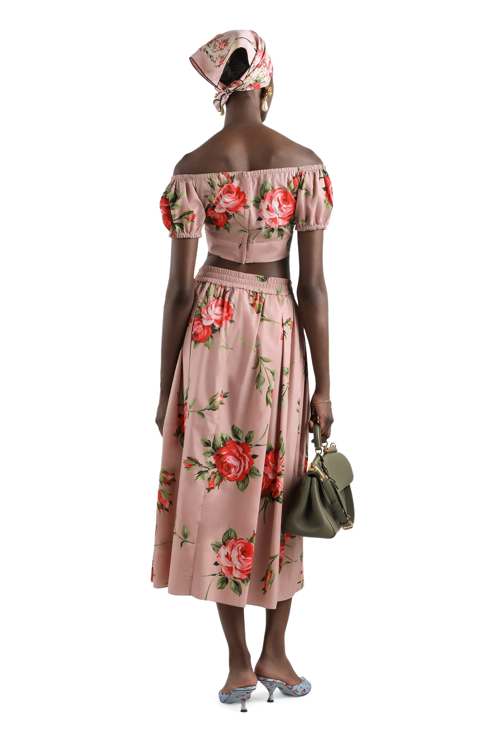 Rose Bouquet-Print Cotton Top