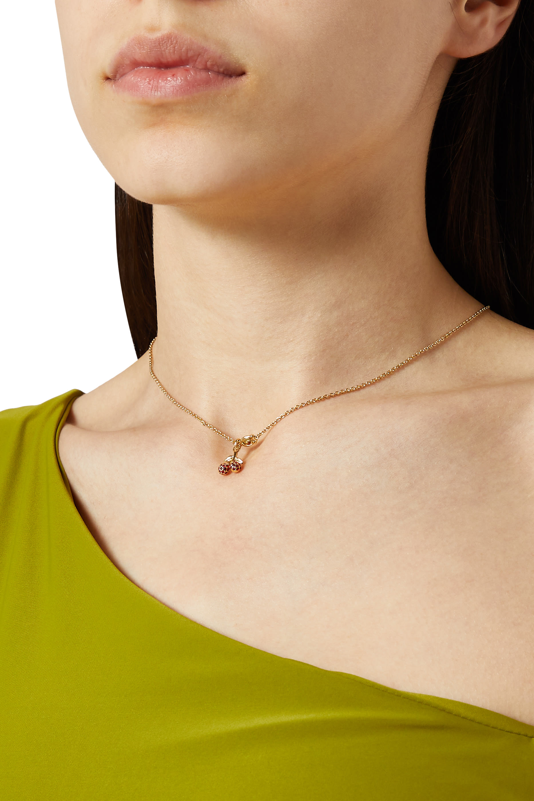 Pav&eacute; Cherry Pendant Necklace