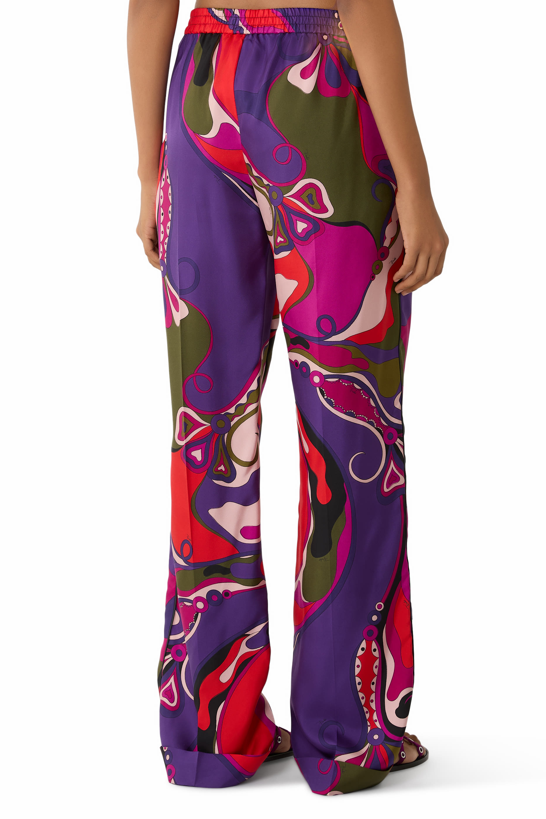 Orchidee Print Silk Pajama Trousers