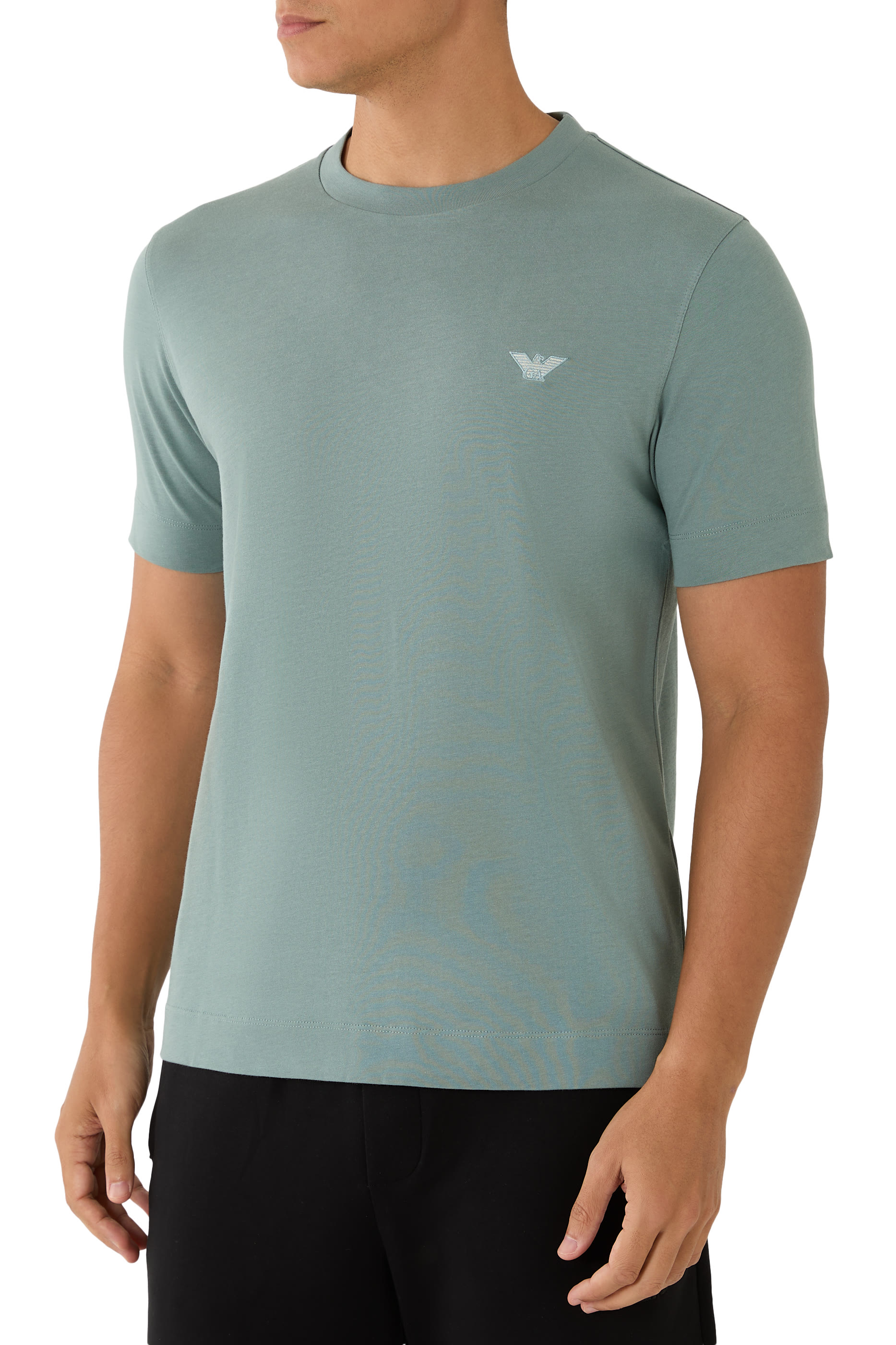 Micro Eagle Logo Cotton T-Shirt