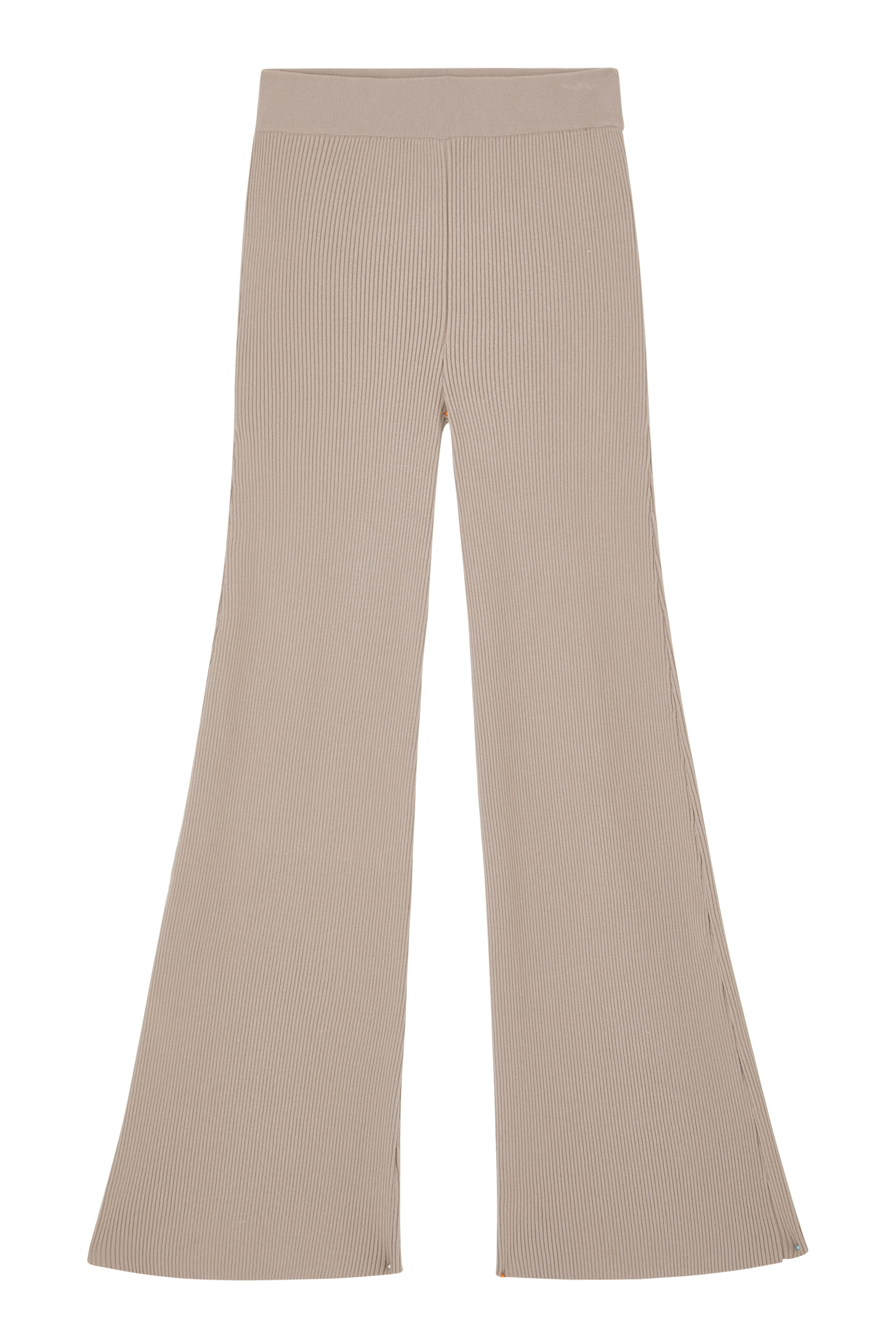 Ribbed Knit Straight Trousers