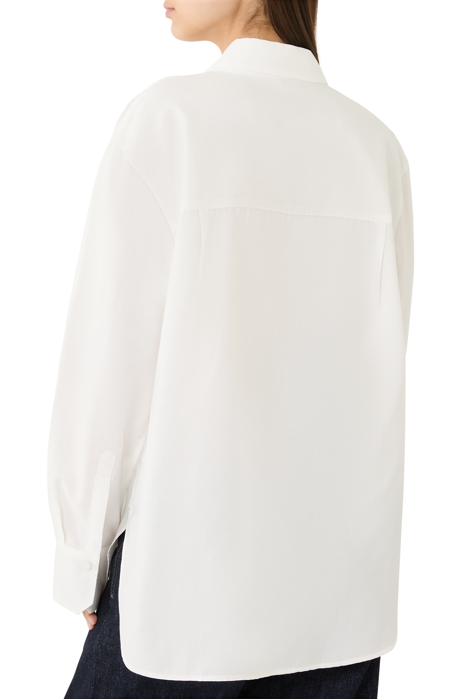 Side-Slit Cotton Shirt