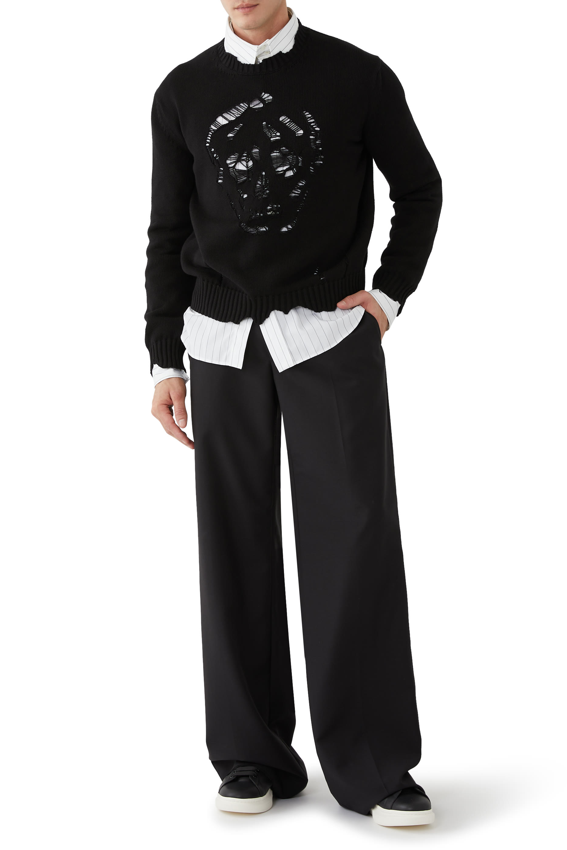 Distressed Skull Cardigan