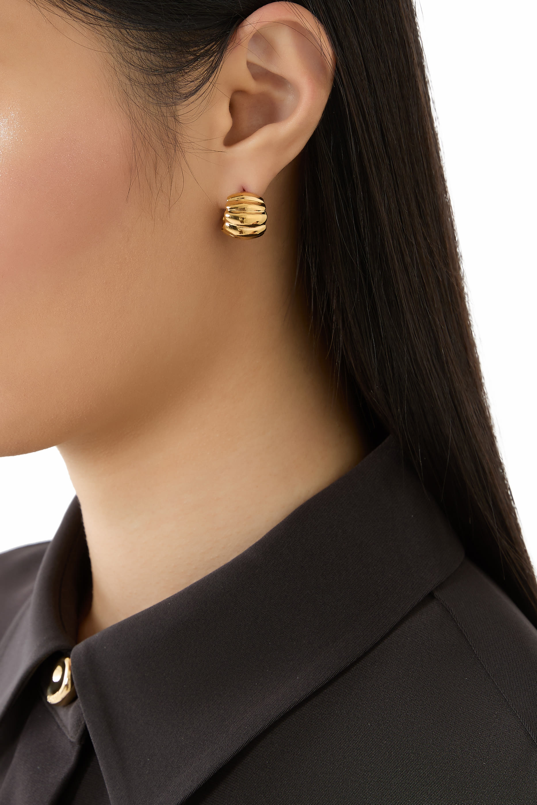  Terre Earrings, Gold-Plated Brass