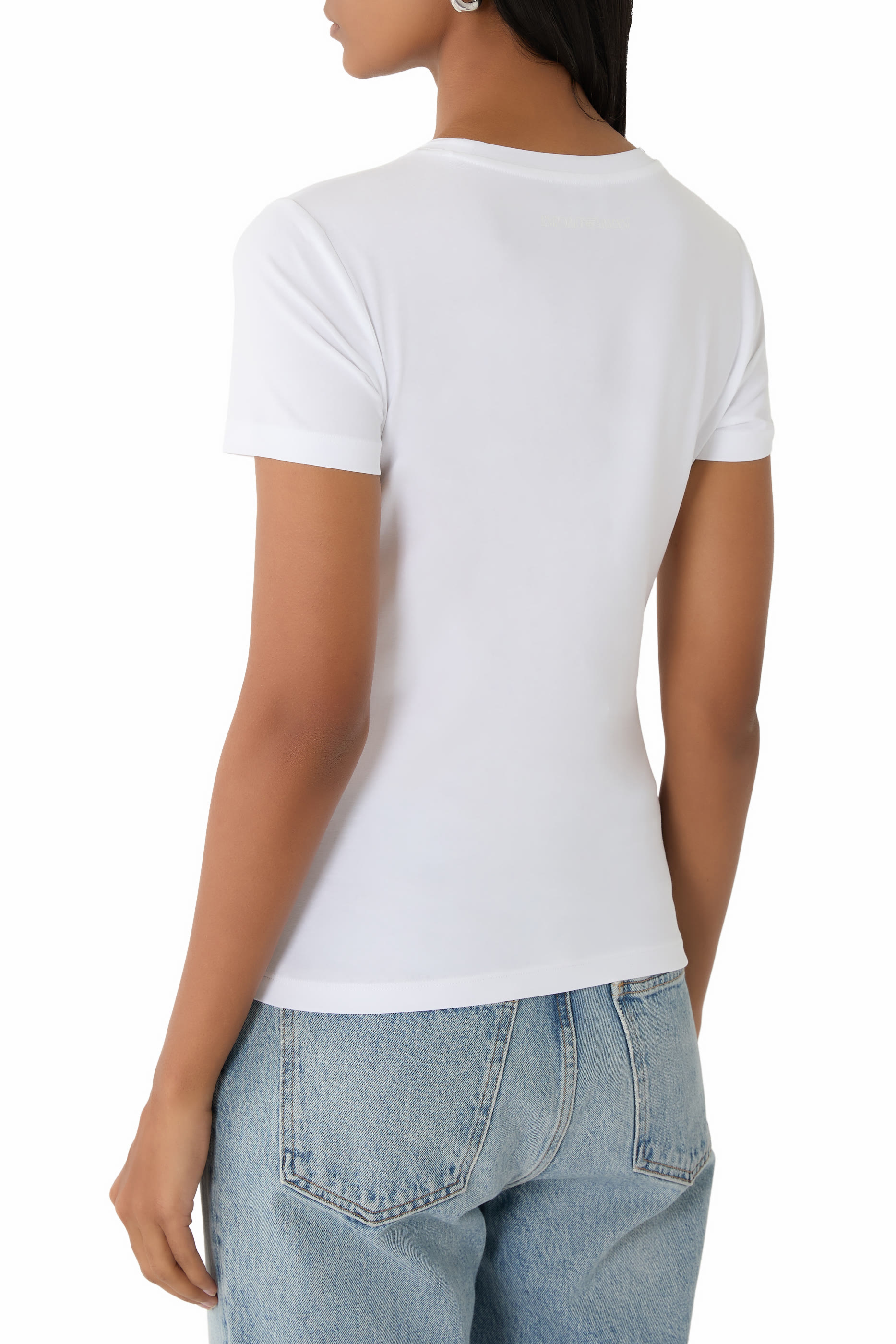 ASV Stretch-Jersey Slim-Fit T-Shirt with Oversized Eagle Pattern