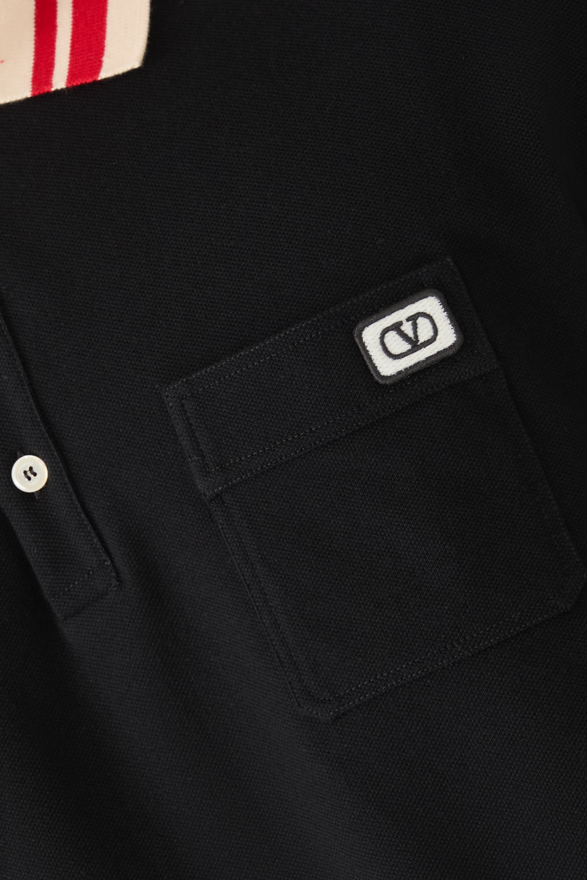 VLogo Patch Cotton Piqu&eacute; Polo Shirt