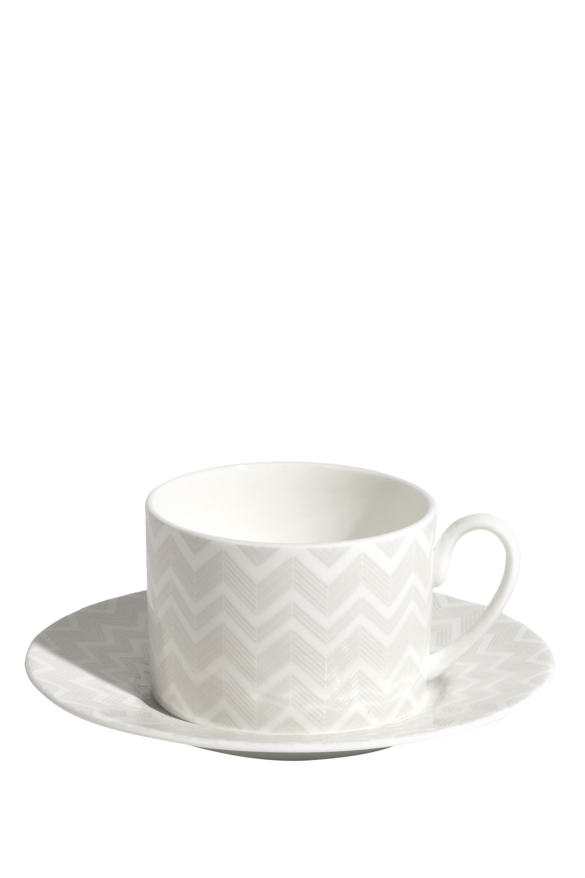 Zig-Zag Teacup & Saucer, Set of 6