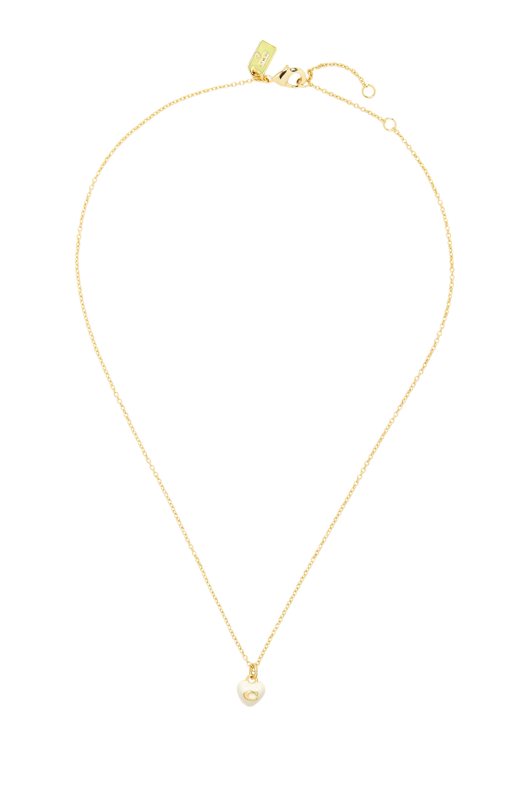 Enamel C Heart Short Pendant Necklace 