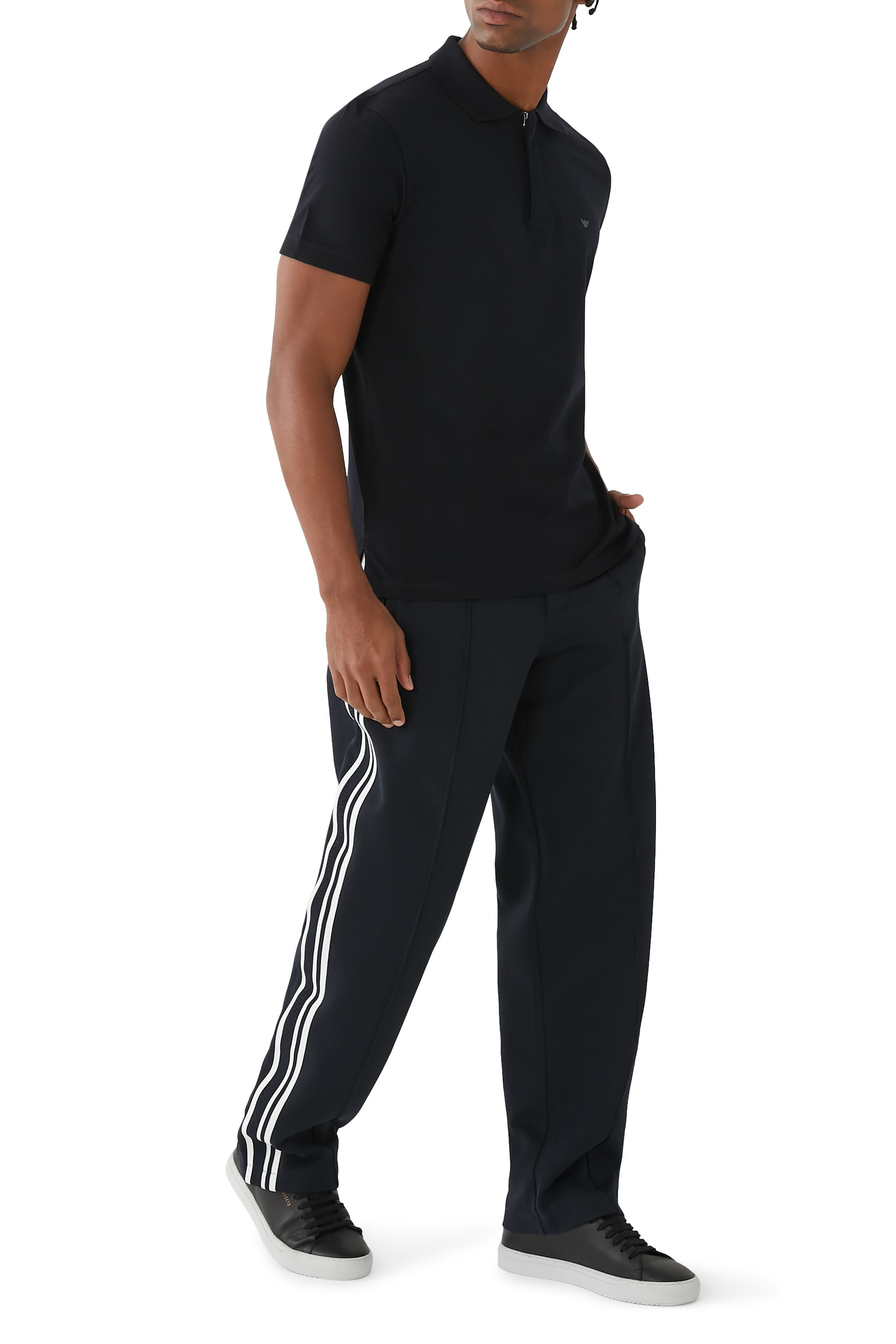 Double-Jersey Joggers with Logo Tape