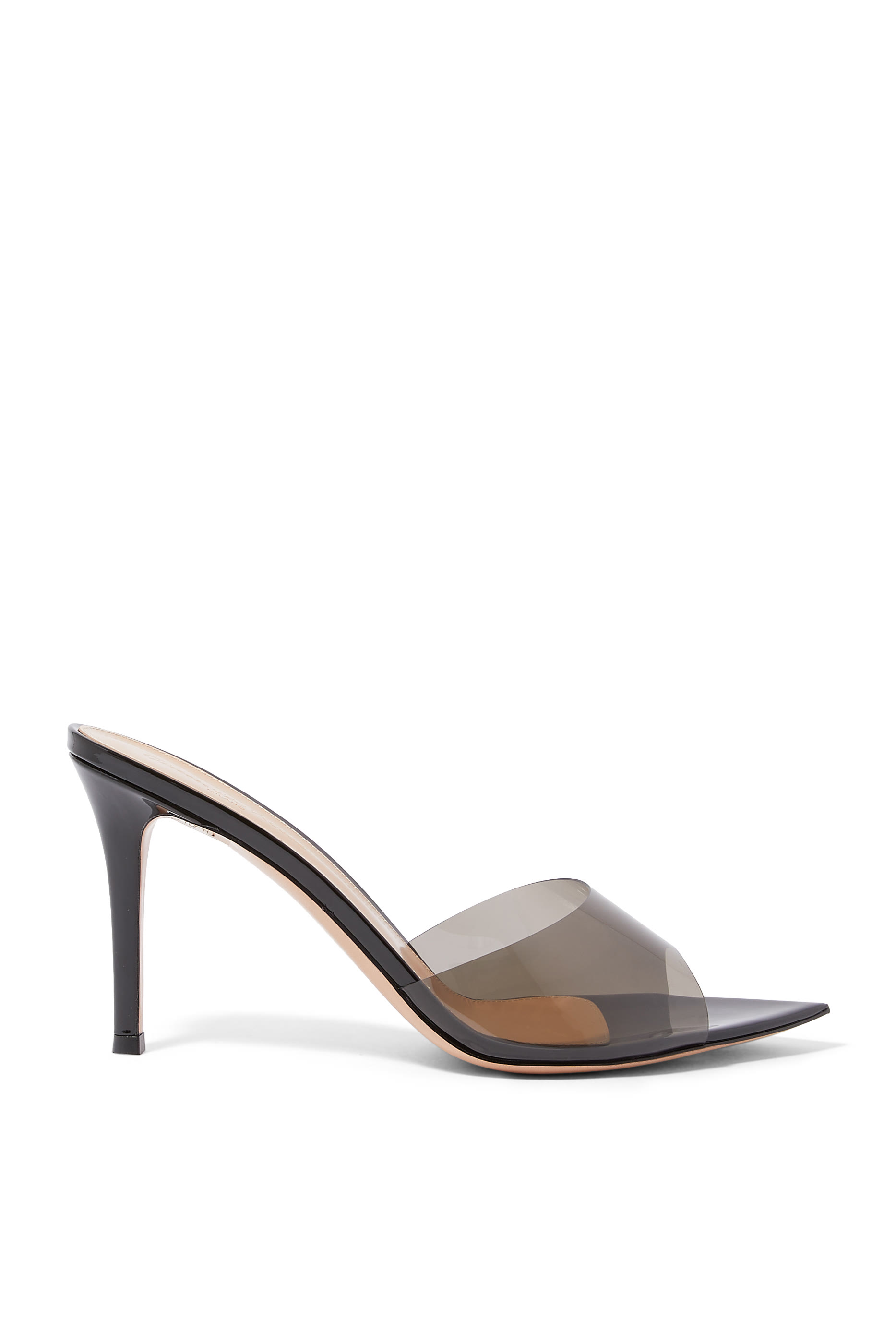 Elle 85 Plexi & Patent Leather Mules