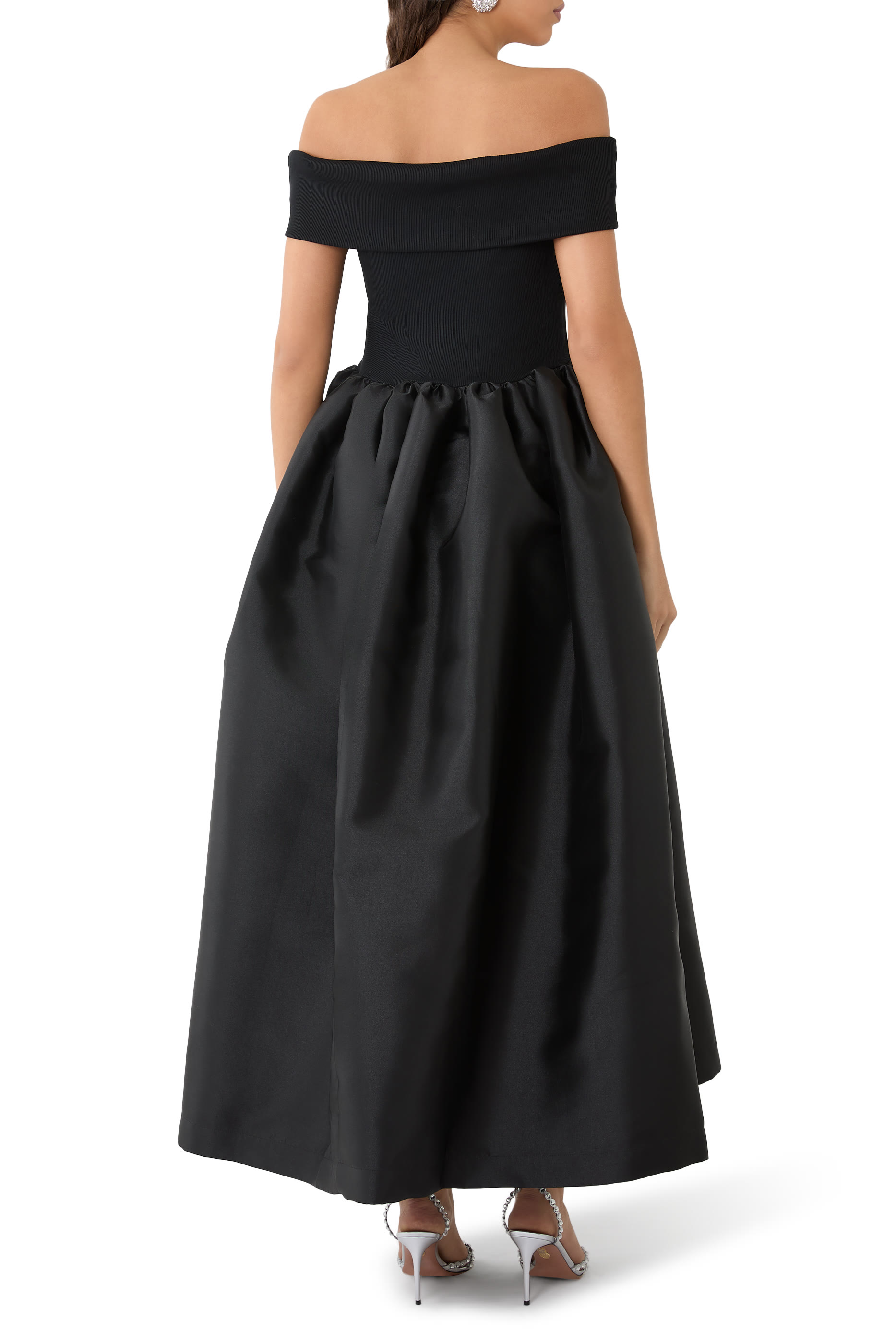  Heavy Satin Off-Shoulder Princess Dress