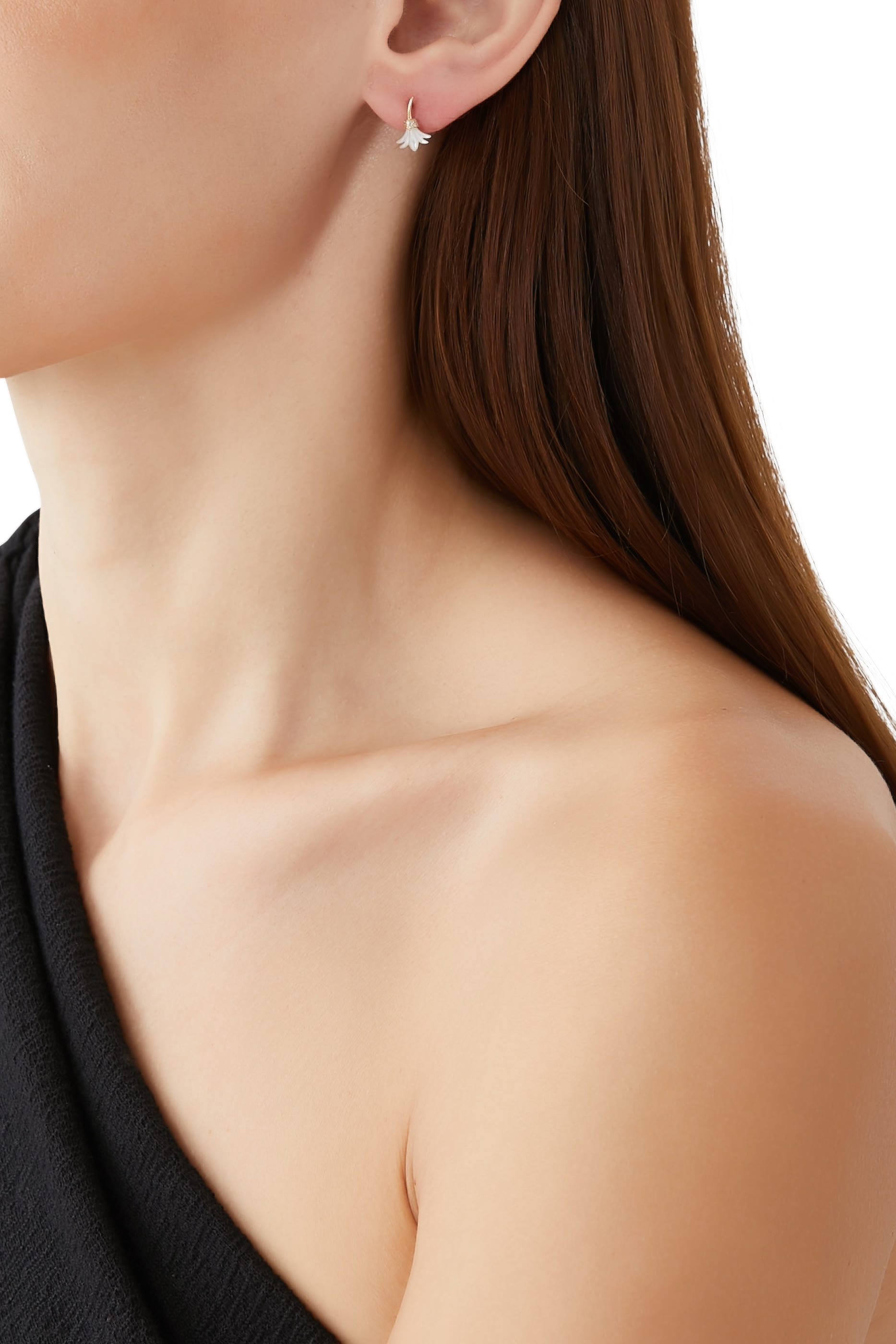 Psychedeliah Earrings, 18k Yellow Gold & Diamonds, Mother-of-Pearl