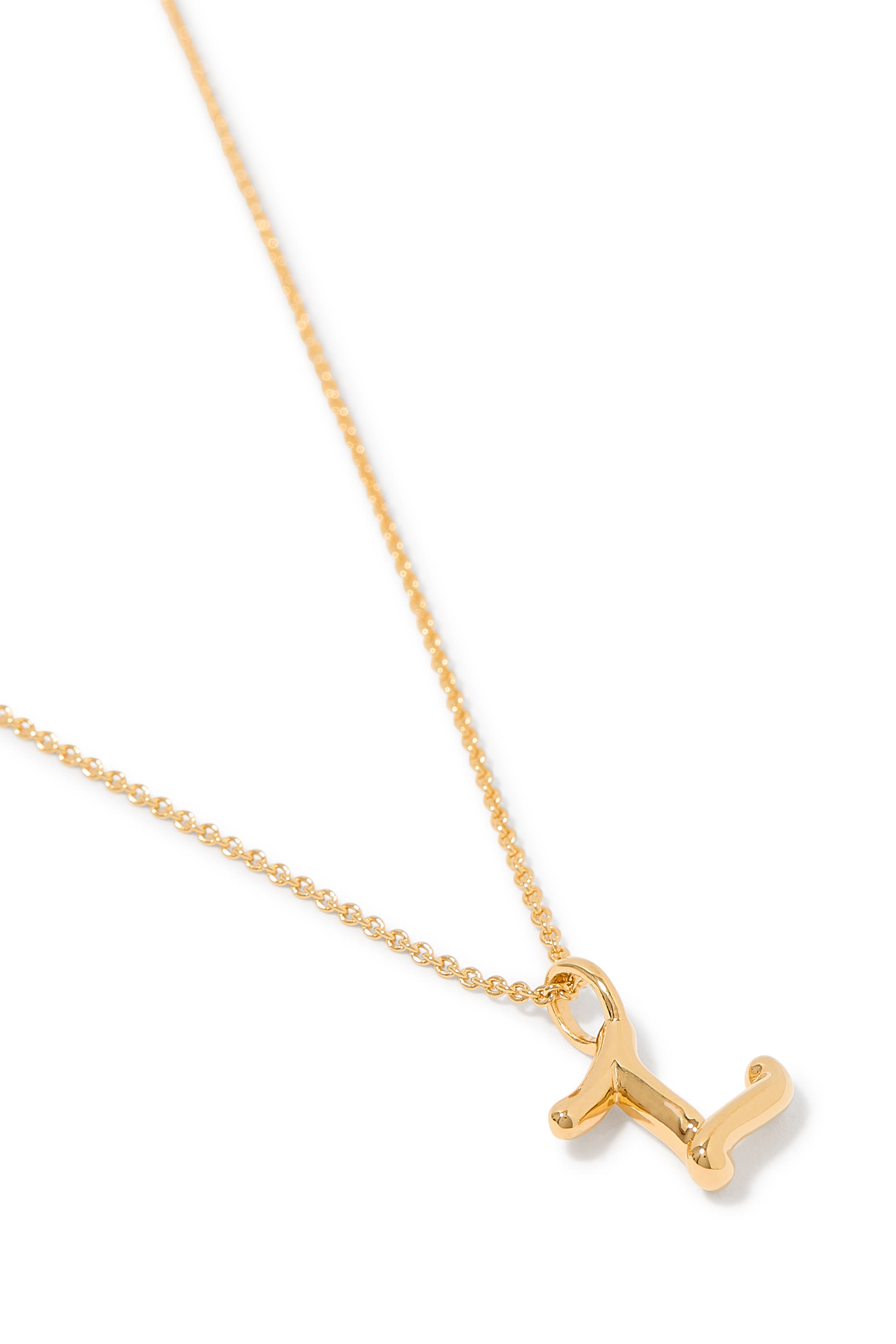 Curly Molten Mini Initial Necklace - Z, 18ct Recycled Gold Vermeil on Recycled Sterling Silver